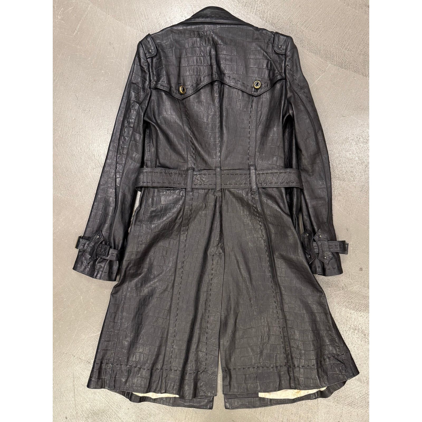 Roberto Cavalli 2000s Cavalli heavy leather coat Size M / US 6-8 / IT 42-44 - 2 Thumbnail