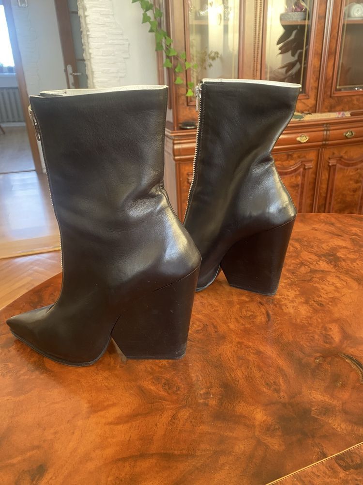 Celine Celine Paris Leather Boots Heels Size US 9 / IT 39 - 1 Thumbnail