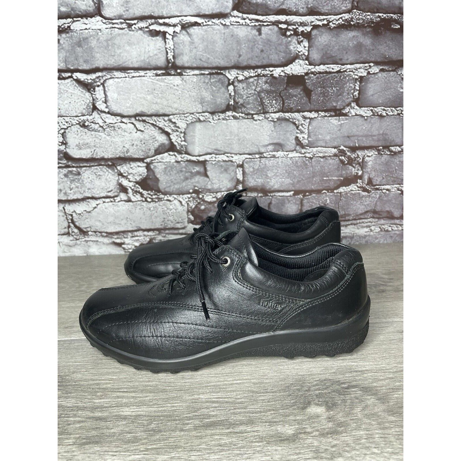 BOTTER Hotter Black Leather Lace Up Casual Comfort Shoes Women Sz 7 Size US 7 / IT 37 - 7 Thumbnail