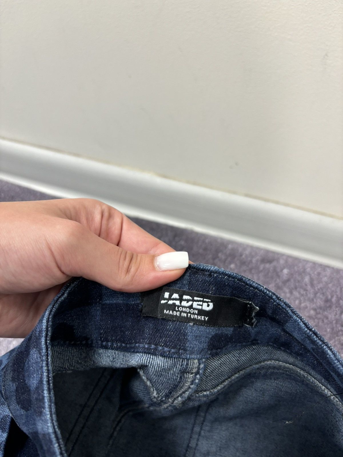 Jaded London Jaded London Women’s Chessboard Blue Hype Flared Denim Jeans Size 30" / US 8 / IT 44 - 8 Thumbnail