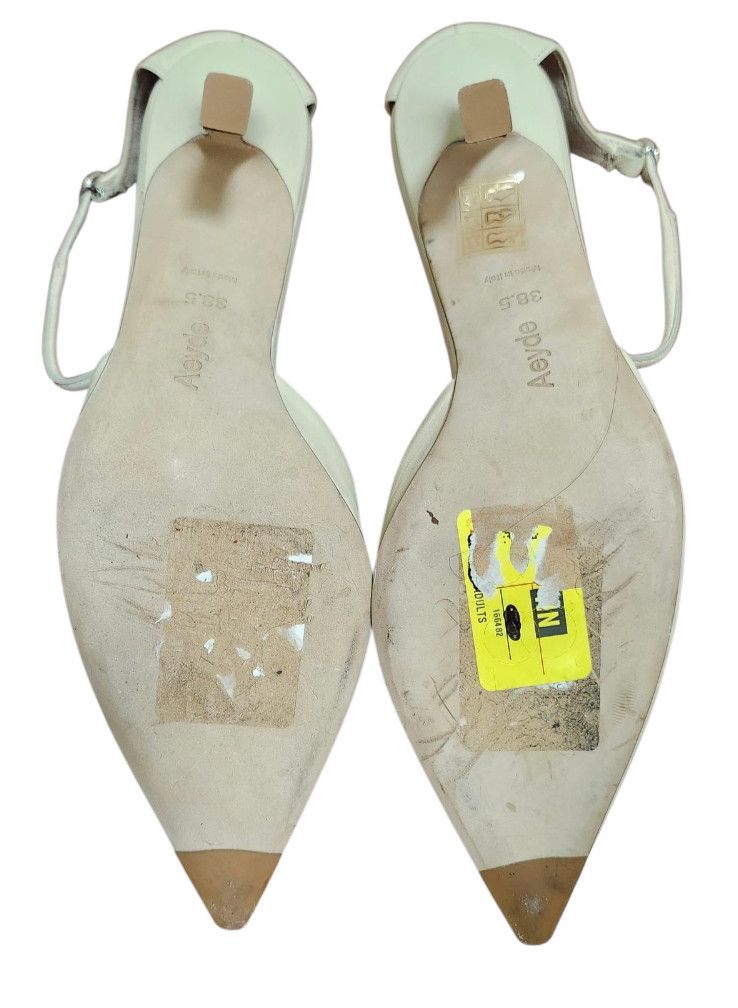 aeyde AEYDE Selma cream leather Pointed Toe Pump Women EU 38.5 Size US 7.5 / IT 37.5 - 12 Thumbnail
