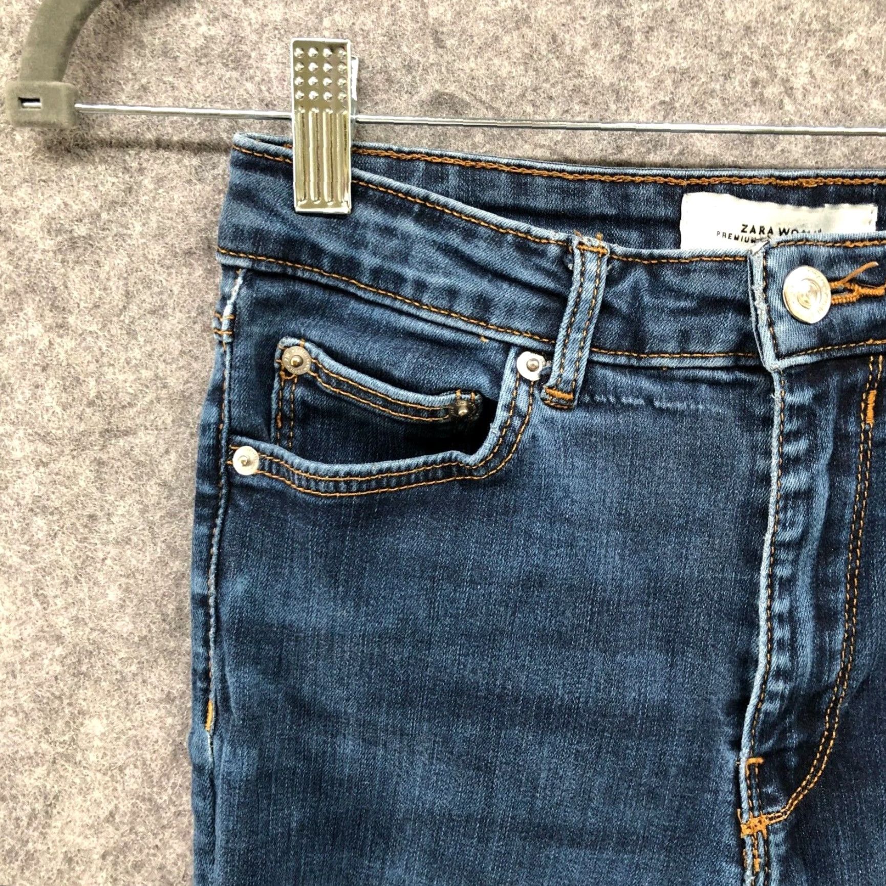 Zara ZARA High Rise Skinny Jeans Womens Size 6 Blue Distressed Stretch Medium Wash Size 28" / US 6 / IT 42 - 6 Thumbnail