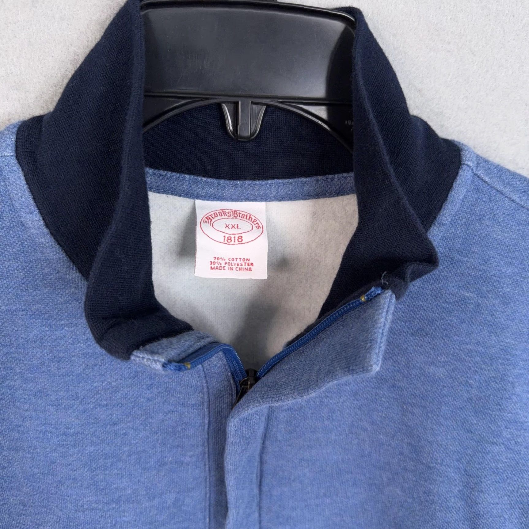 Brooks Brothers Brooks Brothers Sweatshirt Mens 2XL Blue 1/4 Zip Mock Neck Fleece Pullover Logo Size US XXL / EU 58 / 5 - 4 Thumbnail