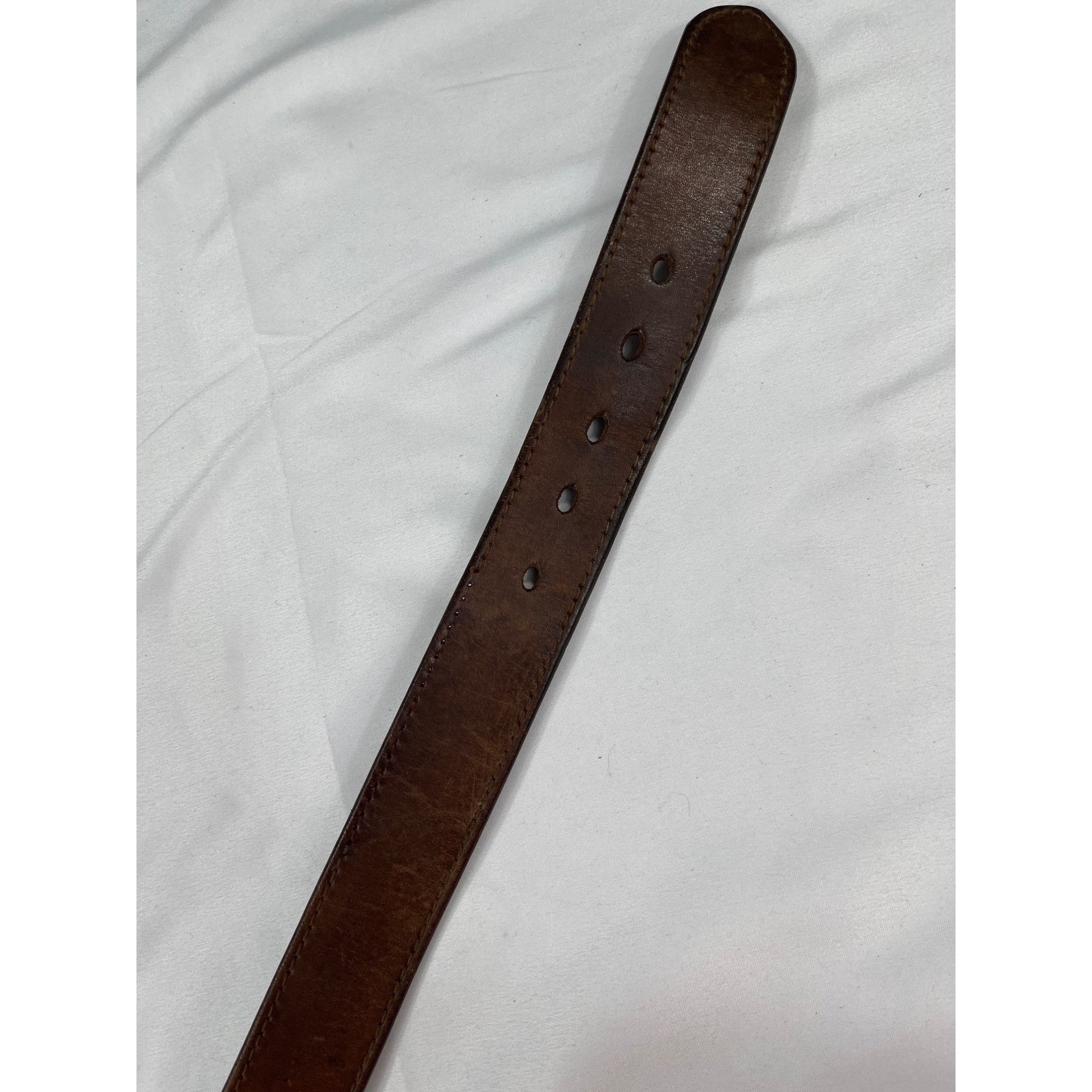 Guess Guess SKU 7926 Authentic Brown Leather Belt Metal Buckle Size ONE SIZE - 4 Thumbnail