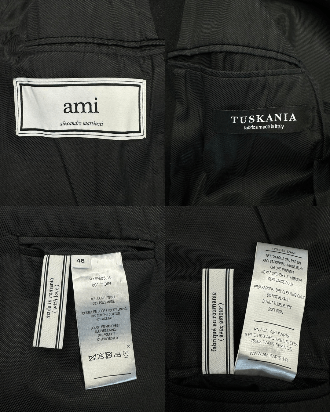 AMI AMI AW15 Single-Breasted Tuskania Wool Coat Size US M / EU 48-50 / 2 - 10 Thumbnail