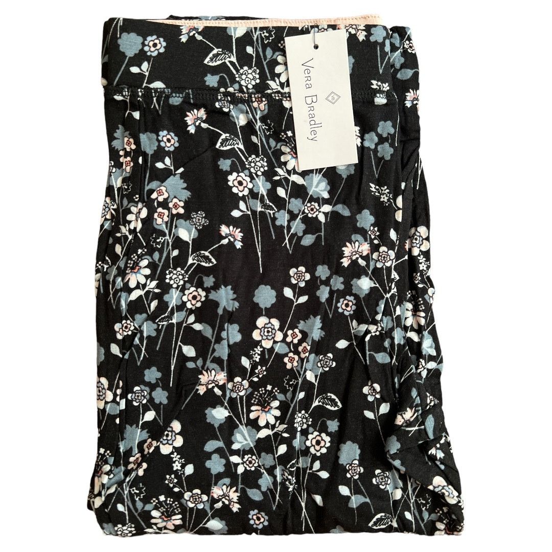 Vera Bradley VERA BRADLEY Black Floral Flared Pants w/ Tag, Small Size 28" / US 6 / IT 42 - 3 Thumbnail