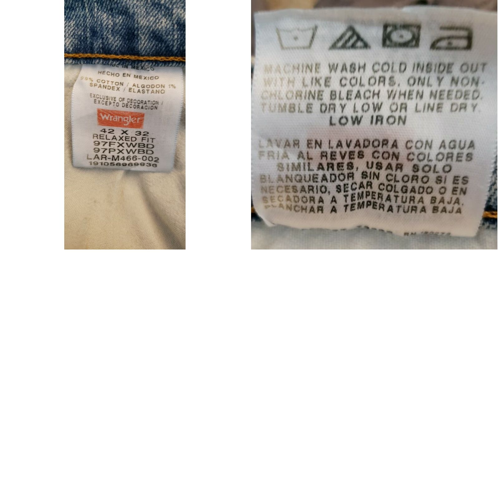 Wrangler WRANGLER Relaxed Fit Men's Blue Denim Jeans Size 42 x 32 97FXWBD Size US 42 / EU 58 - 8 Thumbnail