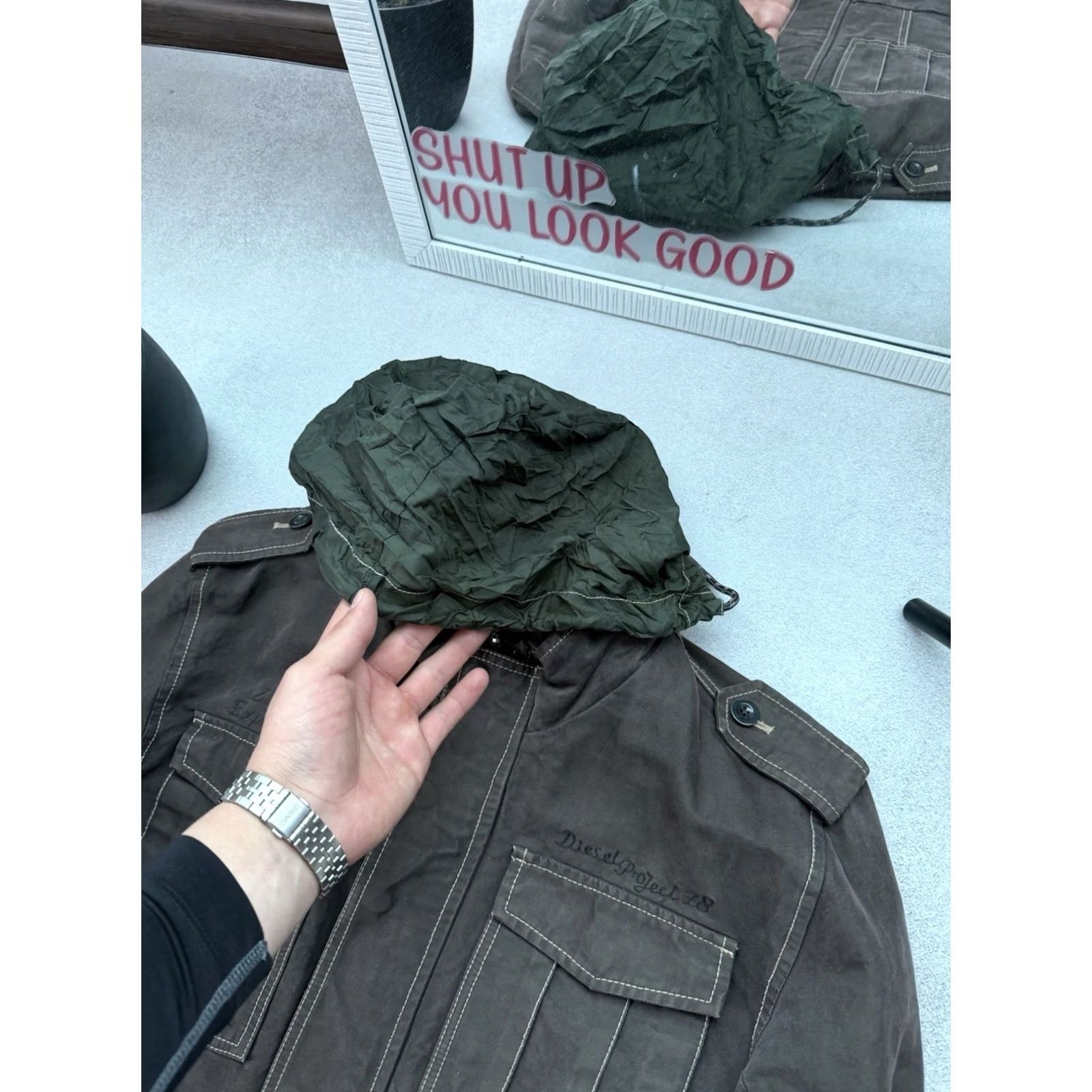 Diesel VINTAGE Diesel Military Army Archive Cargo Jacket 90s Y2K Men Size L Green Brown Jacket Mens Navy Urban Streetwear Diesel Clothes Retro Workwear Size US L / EU 52-54 / 3 - 7 Thumbnail