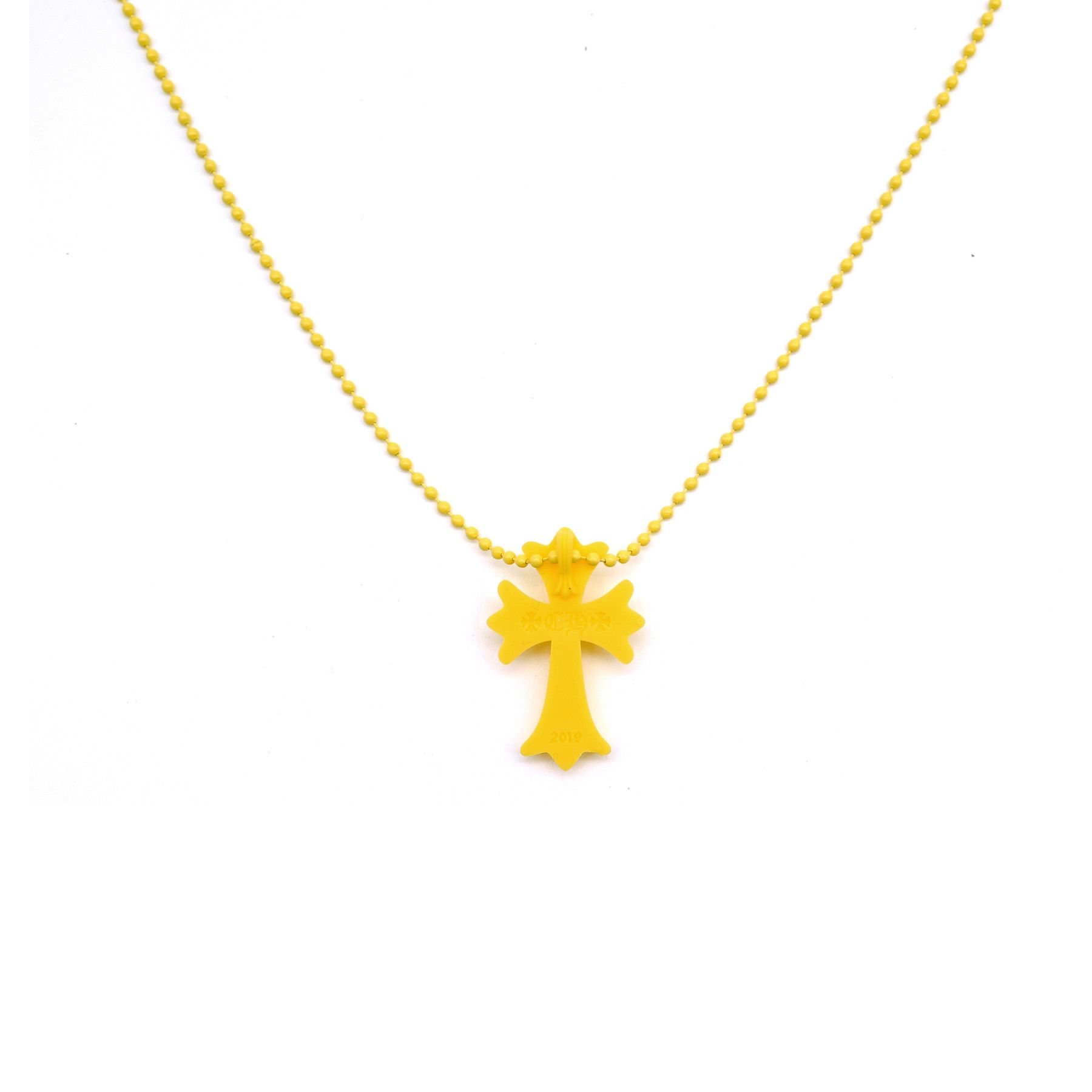 Chrome Hearts Chrome Hearts Yellow Resin Cross Pendant Ball Chain Necklace Size ONE SIZE - 2 Thumbnail