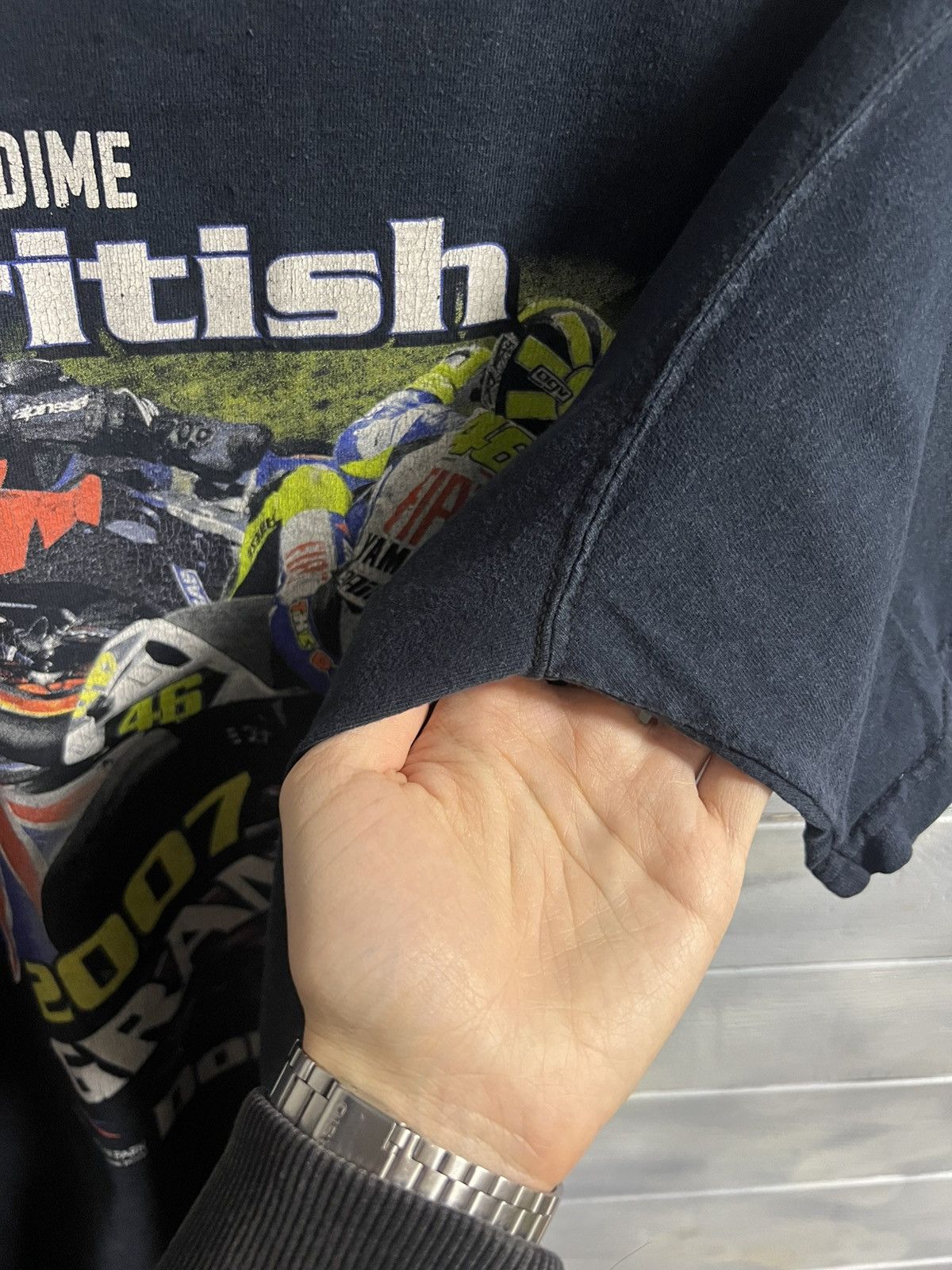 Vintage Rare Vintage MOTO T-Shirt British Grand prix Donington 2007 Size US L / EU 52-54 / 3 - 6 Thumbnail