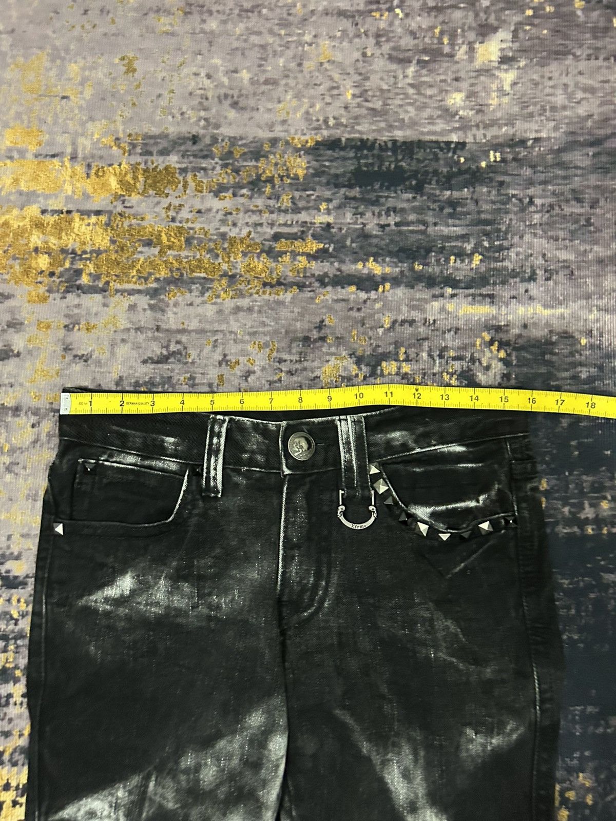 Tornado Mart Xfrm Skull Swarovski Clawmark Studded Jeans Size US 31 - 18 Thumbnail