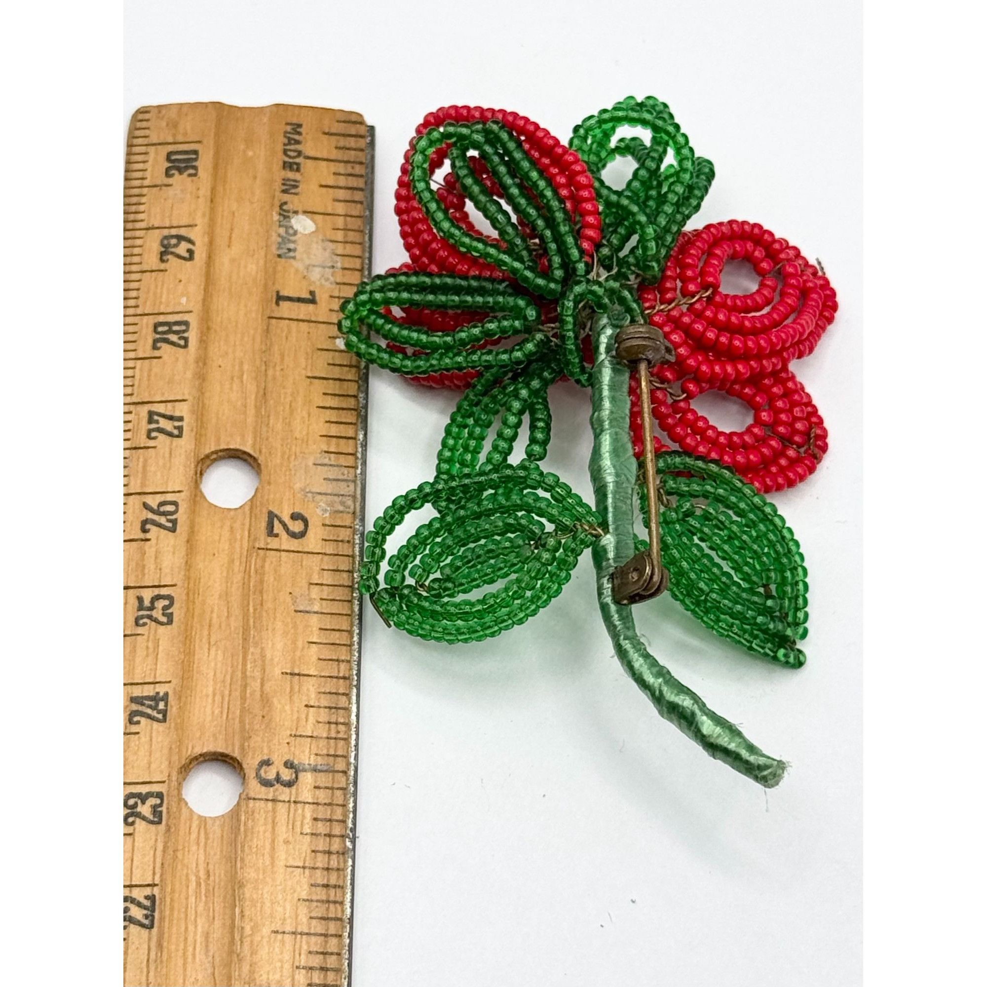 Vintage Vintage wire beaded flower brooch pin Size ONE SIZE - 4 Thumbnail