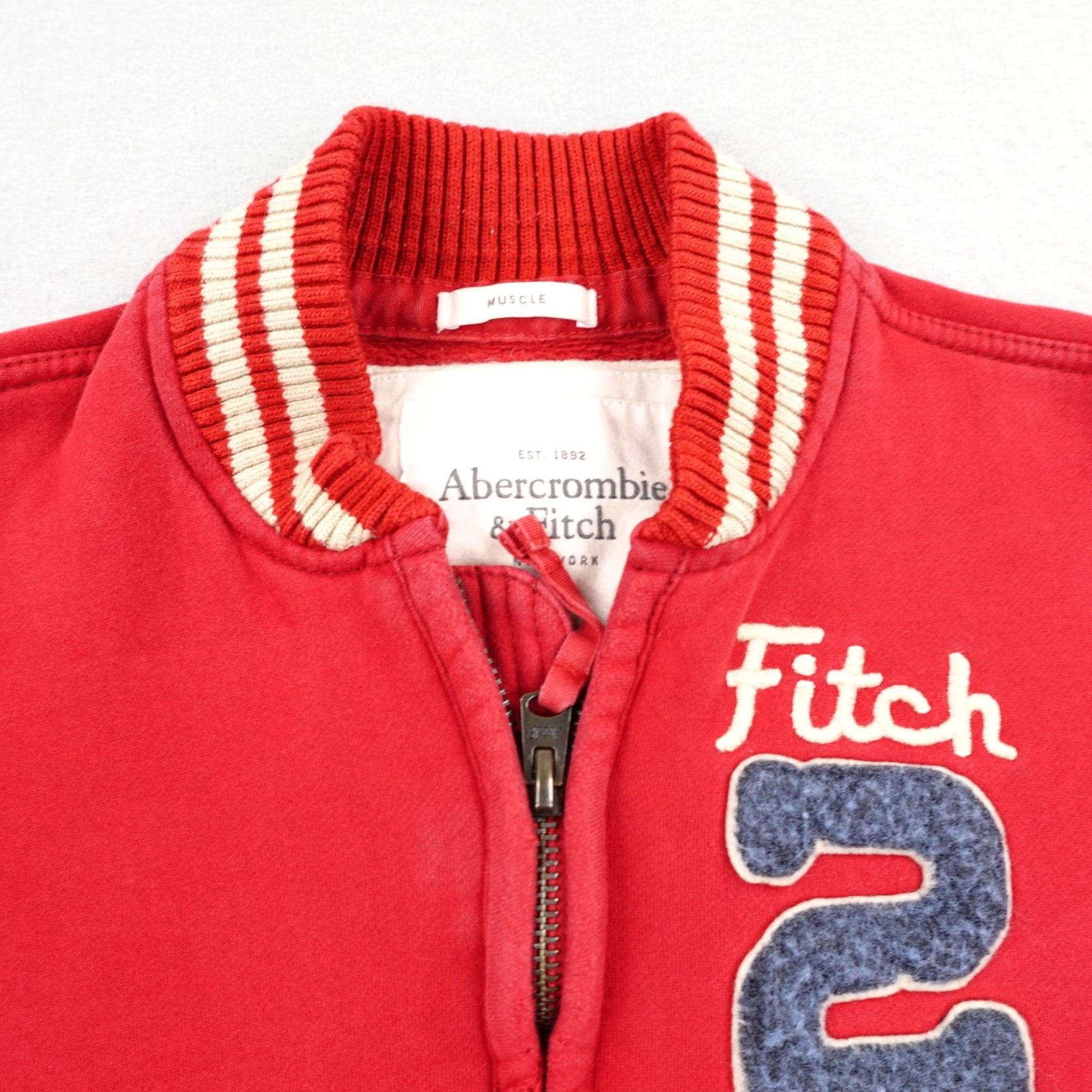 Abercrombie & Fitch VINTAGE Abercrombie & Fitch Bomber Jacket Mens Medium Red Cotton Blend Full Zip Outdoor Preppy Size US M / EU 48-50 / 2 - 2 Thumbnail