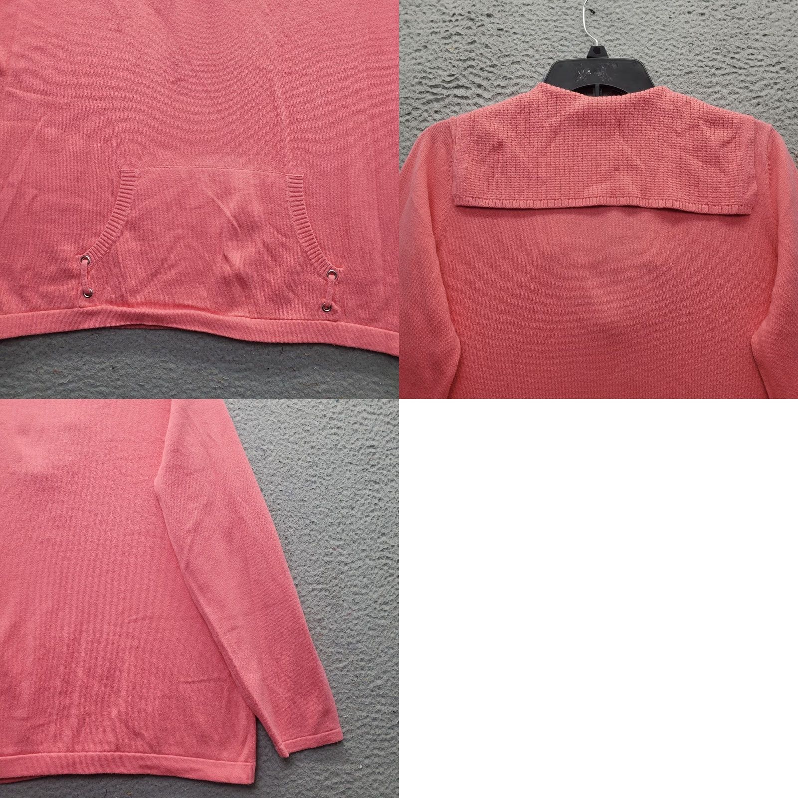 Vintage Nike Hoodie Womens L Pink Knit Pullover V-Neck Casual Long Sleeve Pullover Size L / US 10 / IT 46 - 8 Thumbnail