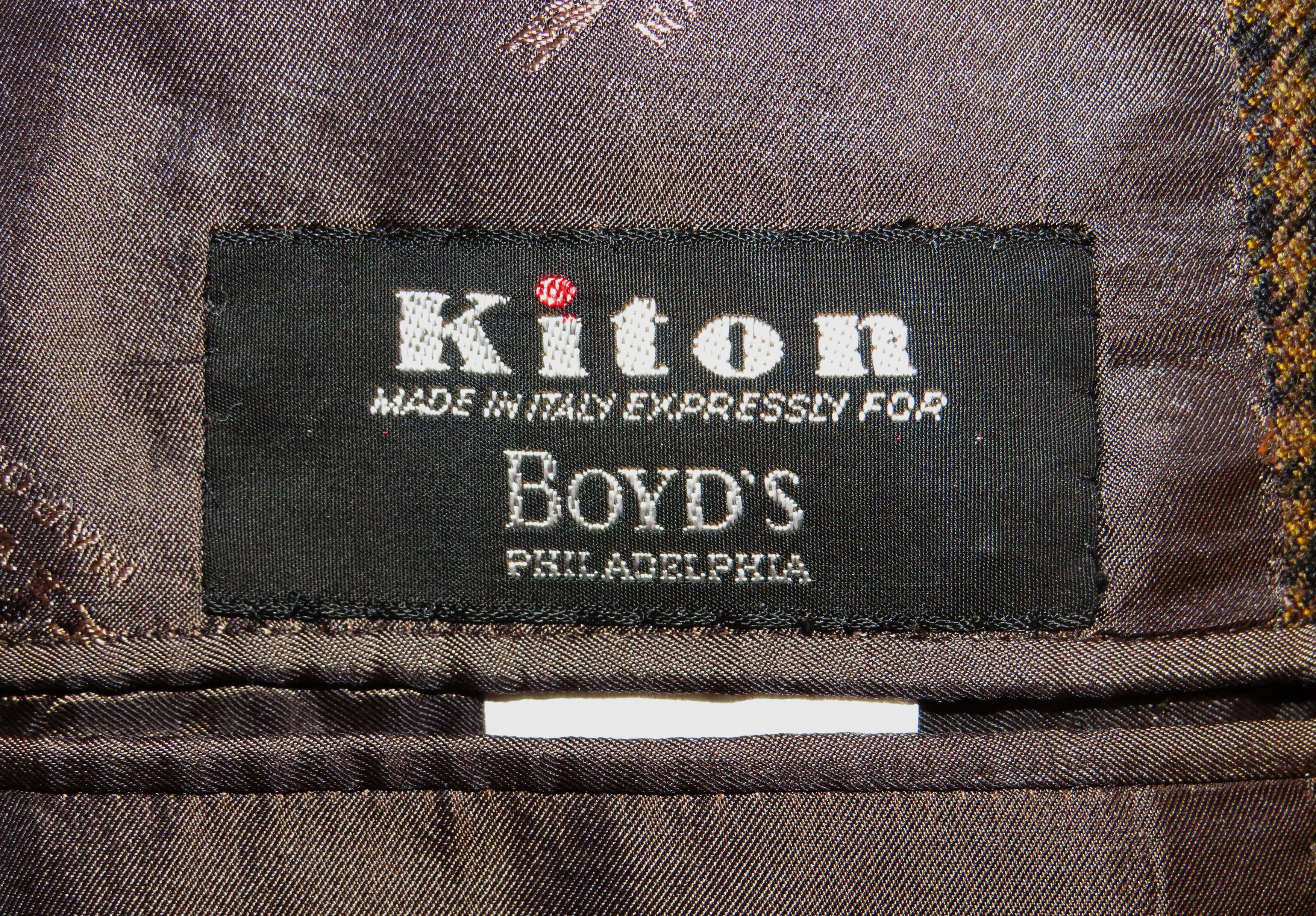 Kiton Vintage Brown Plaid 100% Cashmere Three Button Blazer 46L Size 46L - 14 Thumbnail
