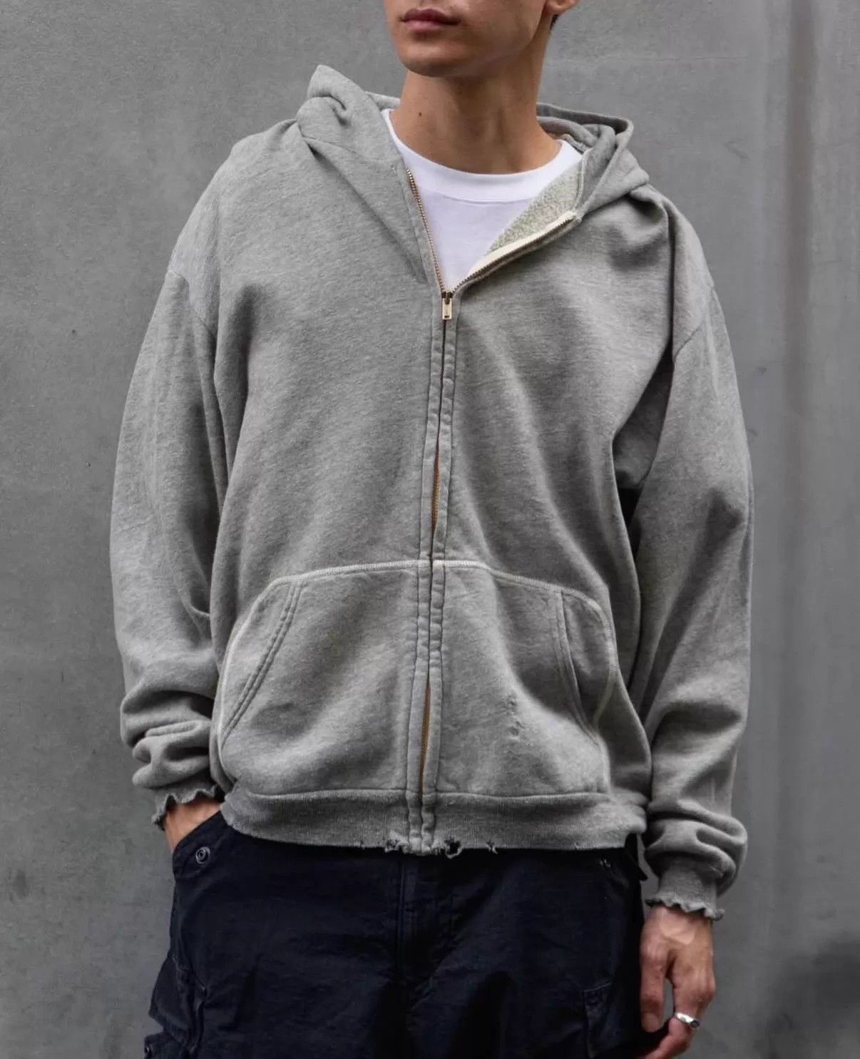 A.PRESSE A.PRESSE VINTAGE LW ZIP HOODIE 26ss Gray 2 New Size US M / EU 48-50 / 2 - 2 Thumbnail