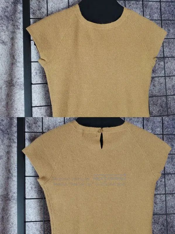 Other Burberry Camel Wool Knit Short Sleeve Top. Size M / US 6-8 / IT 42-44 - 3 Thumbnail