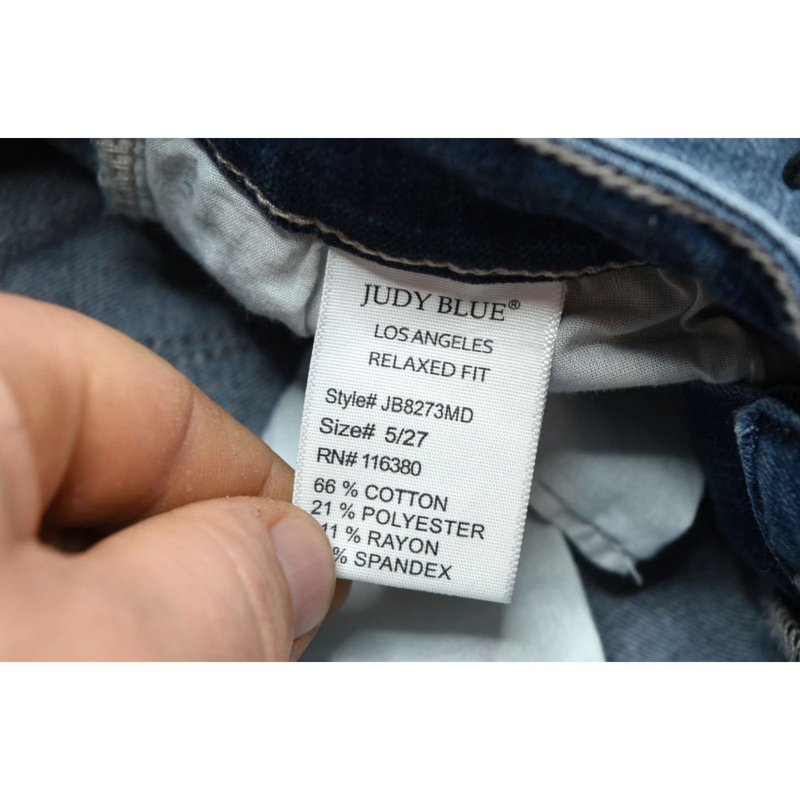 Vintage Judy Blue Jeans Womens Distressed Mid-Rise Relaxed Stretch Denim Blue 5-Pocket Inseam 26.5 in Regular Size 27 Ankle Vintage? No Size 26" / US 2 / IT 38 - 7 Thumbnail