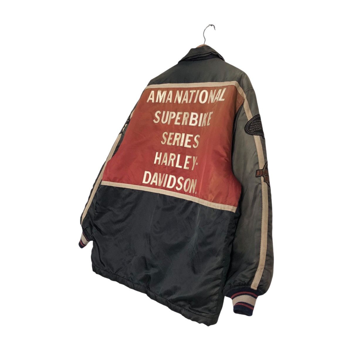 Harley Davidson × Vintage Vintage Bomber Racing Biker Jacket Harley Davidson SunFaded Size US L / EU 52-54 / 3 - 11 Thumbnail