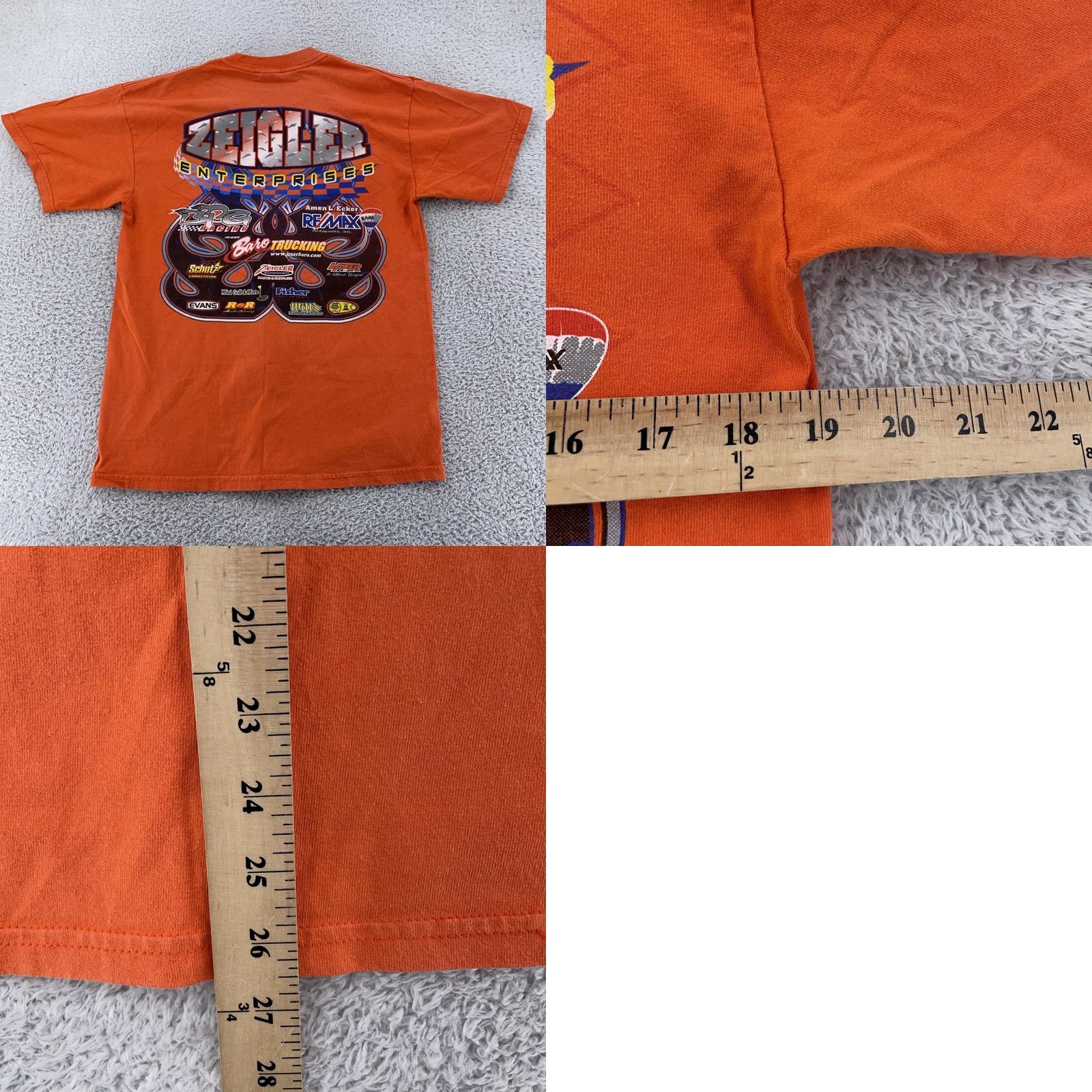 Gildan Gildan T-Shirt M Orange Chuck Schutz Racing Flames Zeigler Enterprises BPG Pennsylvania Vtg Racing Flames Graphic Print Crew Neck Short Sleeve Mens Size US M / EU 48-50 / 2 - 8 Thumbnail