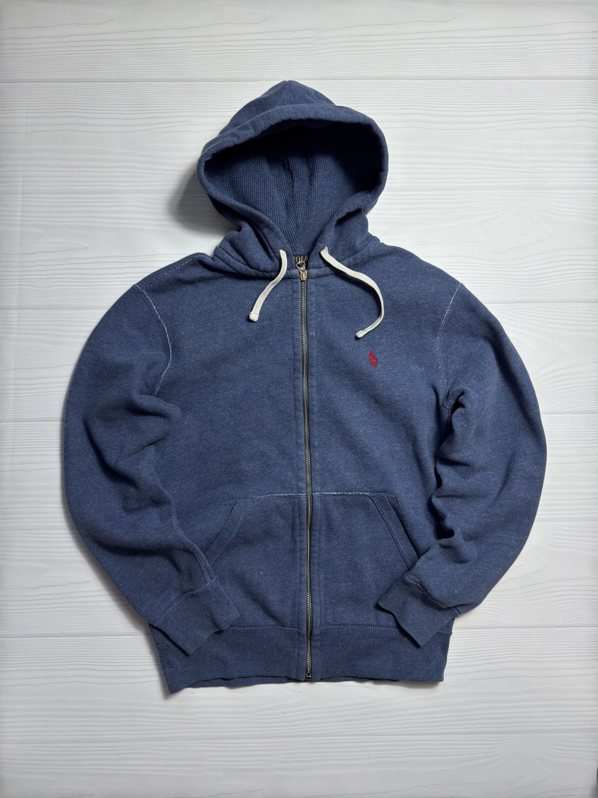 Y2K Polo Ralph Lauren Blue Zip Up Hoodie