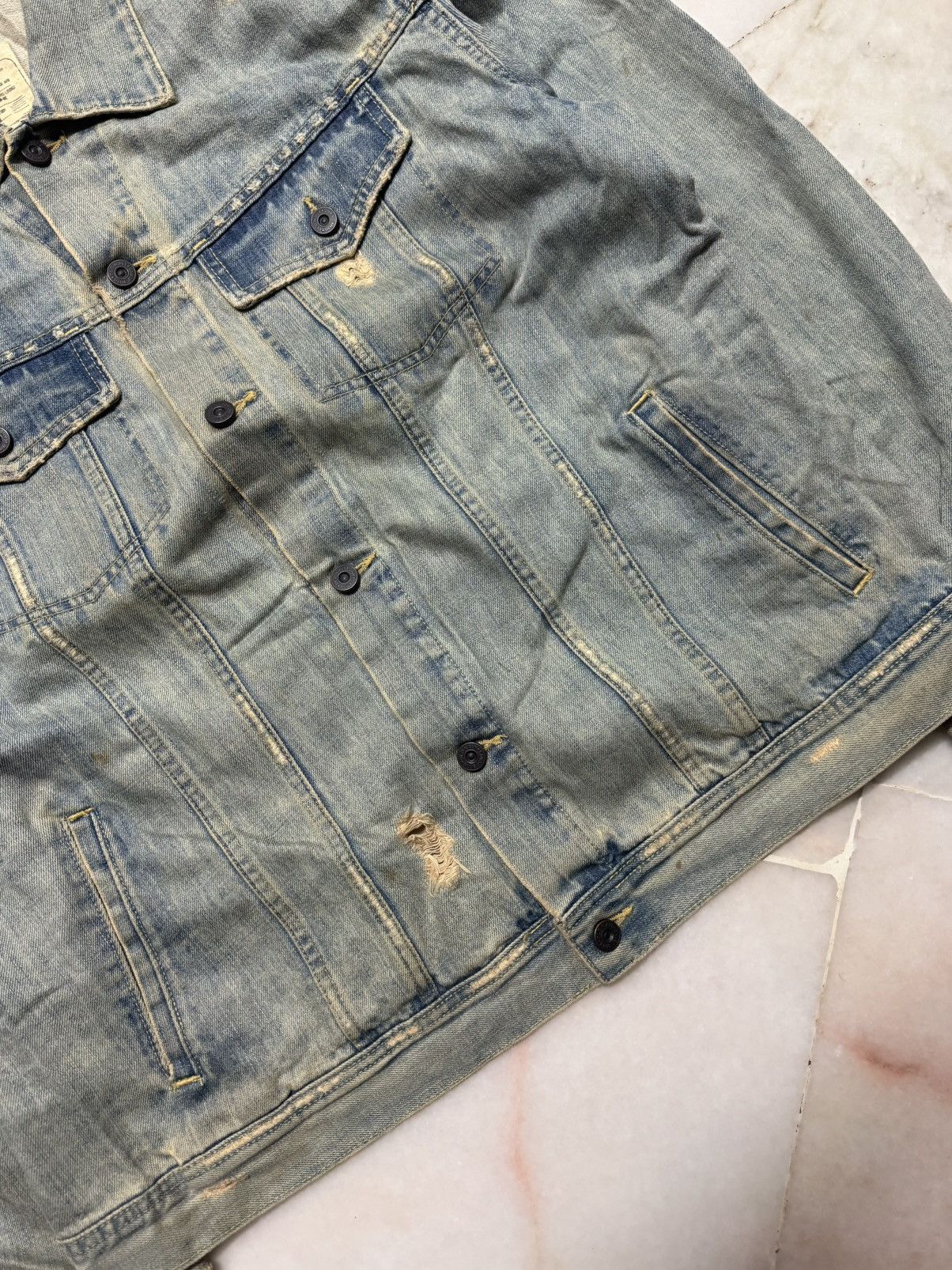 If Six Was Nine 💥GRUNGE💥90s STYLE OLD NAVY DISTRESSED MUDWASH POCKET DENIM Size US XXL / EU 58 / 5 - 10 Thumbnail