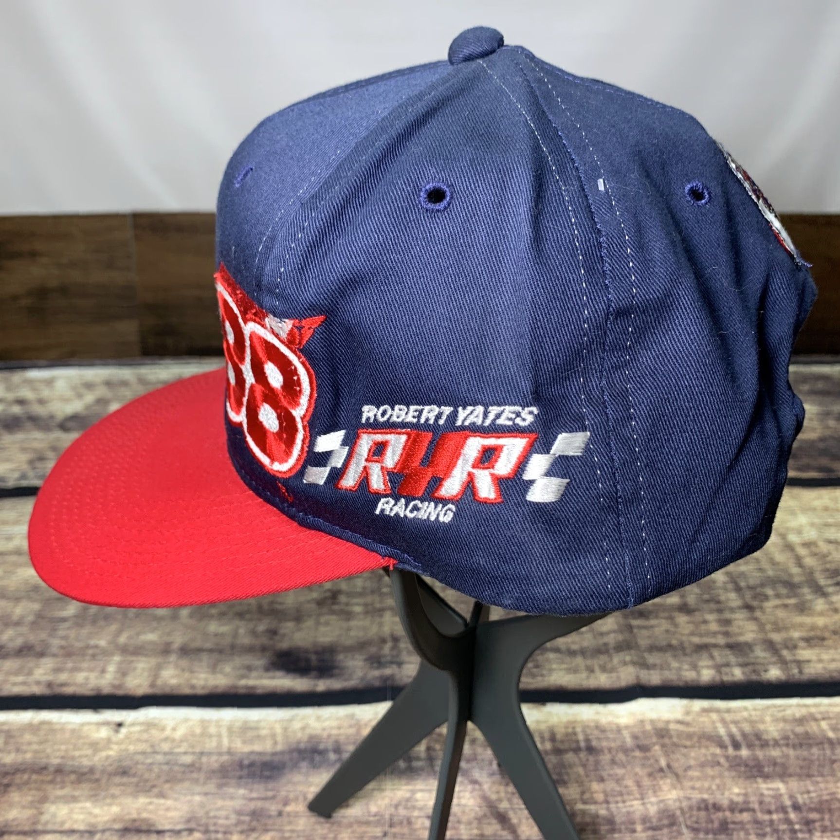 NASCAR Dale Jarrett 88 NASCAR Hat Cap 50TH anniversary Roberts Yates Racing SnapBack Baseball Cap Adjustable Unisex Adults Blue Red Cotton Hat Size ONE SIZE - 4 Thumbnail