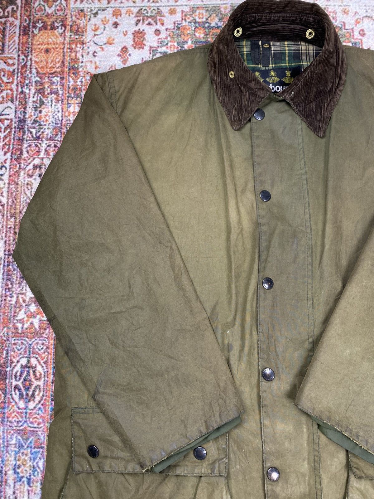 Barbour Vintage Sunfaded Barbour Border Waxed Jacket Made in England Size US XL / EU 56 / 4 - 8 Thumbnail