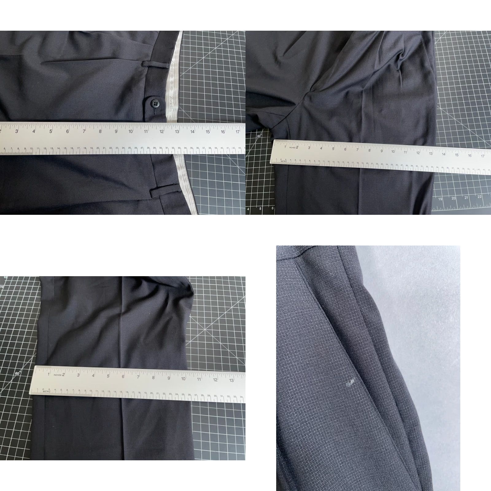 Zanella VINTAGE Zanella Mens Dress Pants Wool Pleated Cuffed Flat Front Italy 34 x 28 Black Size US 34 / EU 50 - 8 Thumbnail