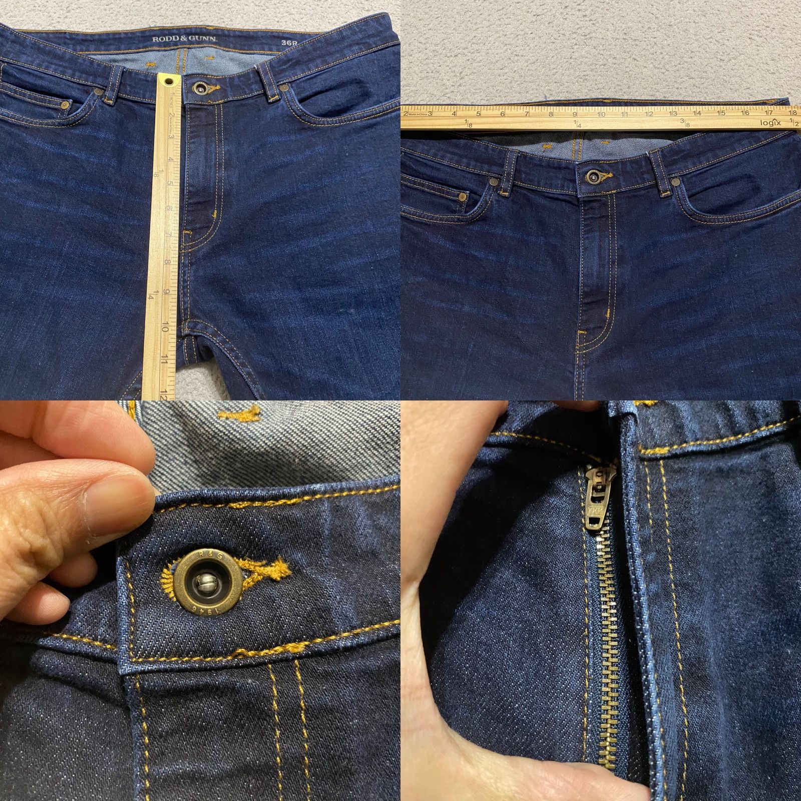 Rodd & Gunn Rodd & Gunn Jeans Mens Regular Straight 36 Blue Denim Dark Wash Mid Rise Casual Pants Size US 36 / EU 52 - 8 Thumbnail