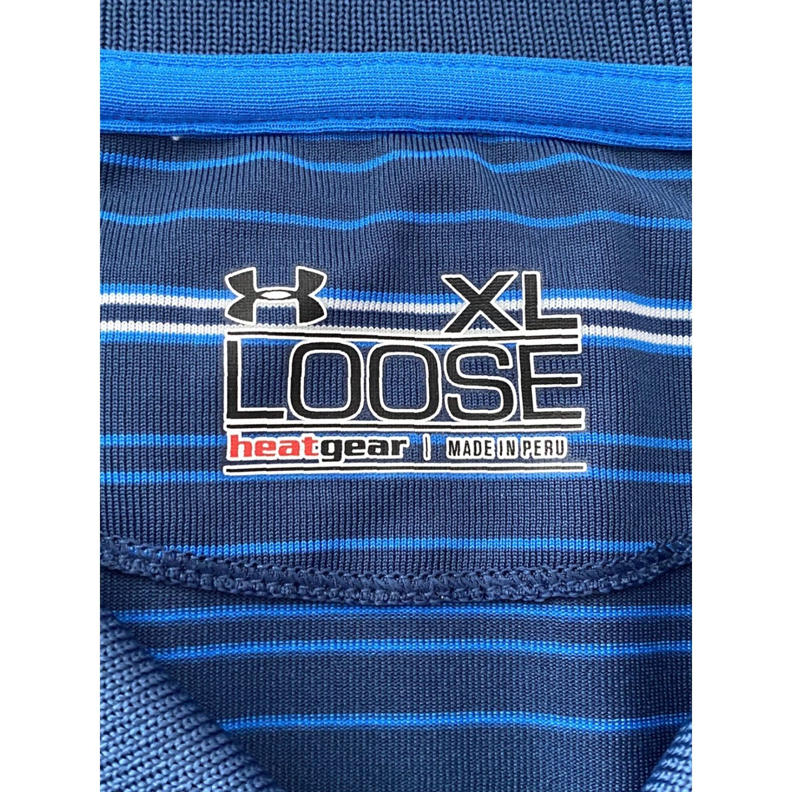 Under Armour Under Armour Polo Shirt Golf Short Sleeve Striped Blue White Men's XL Mens XL Under Armour HeatGear Regular Shirt Size US XL / EU 56 / 4 - 4 Thumbnail