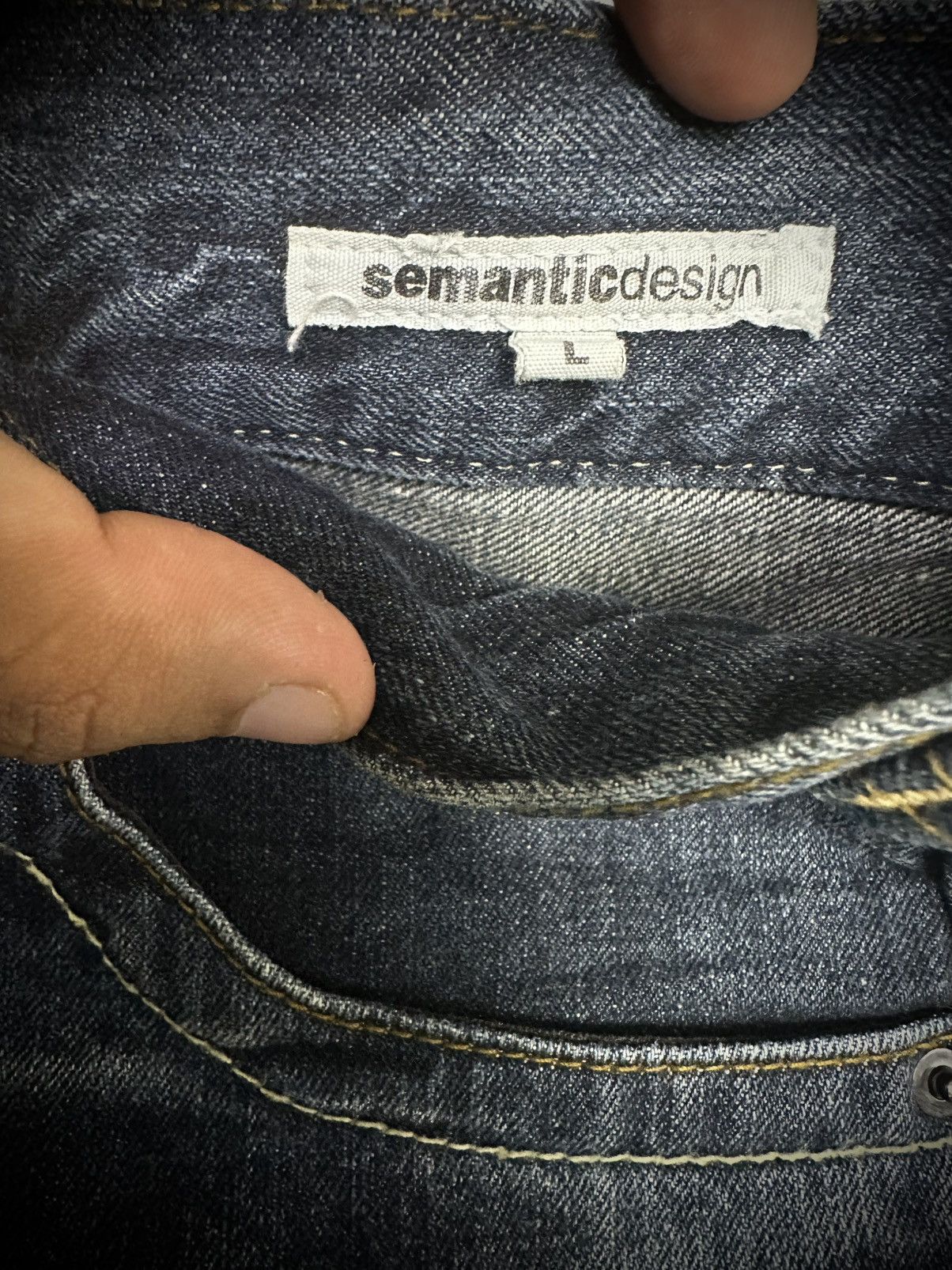 Japanese Brand rare 2000s semantic design python skin short denim jeans Size US 32 / EU 48 - 4 Thumbnail
