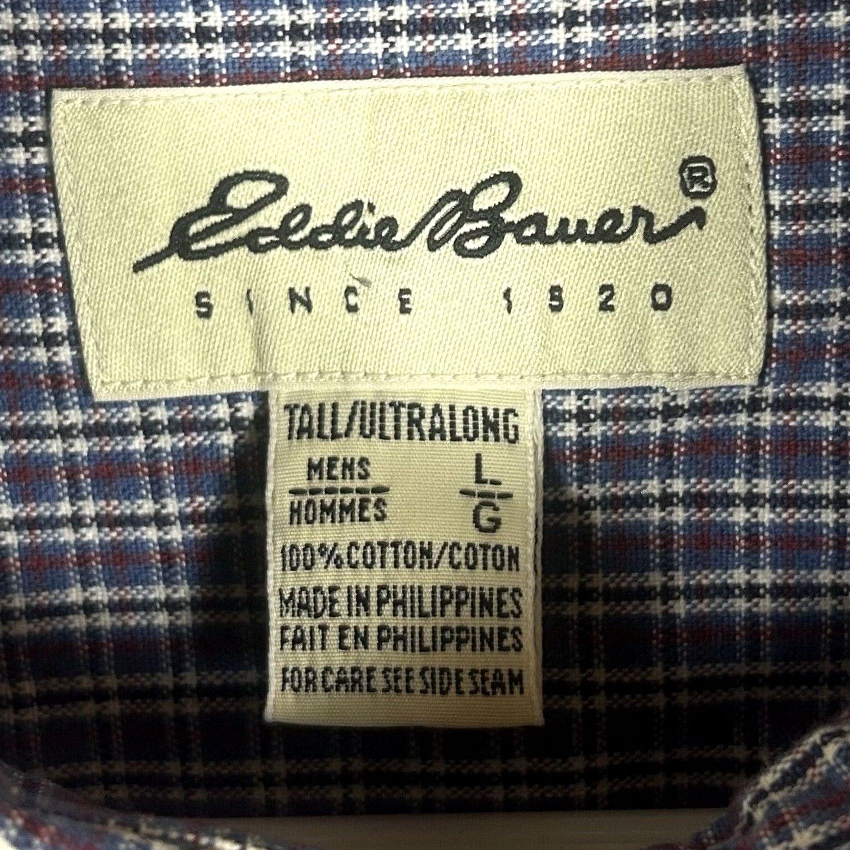 Eddie Bauer VINTAGE Eddie Bauer Mens Plaid Long Sleeve Button Up Shirt LT Large Tall Purple Shirt Mens LT Purple Plaid Button-Up Long Sleeve Cotton 100% Size US L / EU 52-54 / 3 - 3 Thumbnail