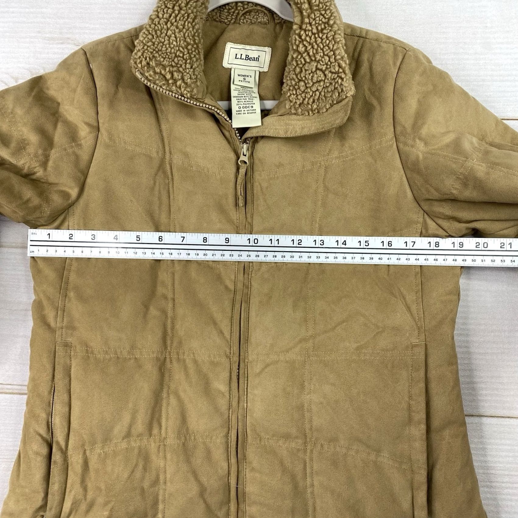 Vintage LL Bean Jacket Womens PS Petite Brown Down Parka Coat Hooded Faux Fur/Suede Mid-Length Casual Womens Vestige Vintage: No Size S / US 4 / IT 40 - 7 Thumbnail