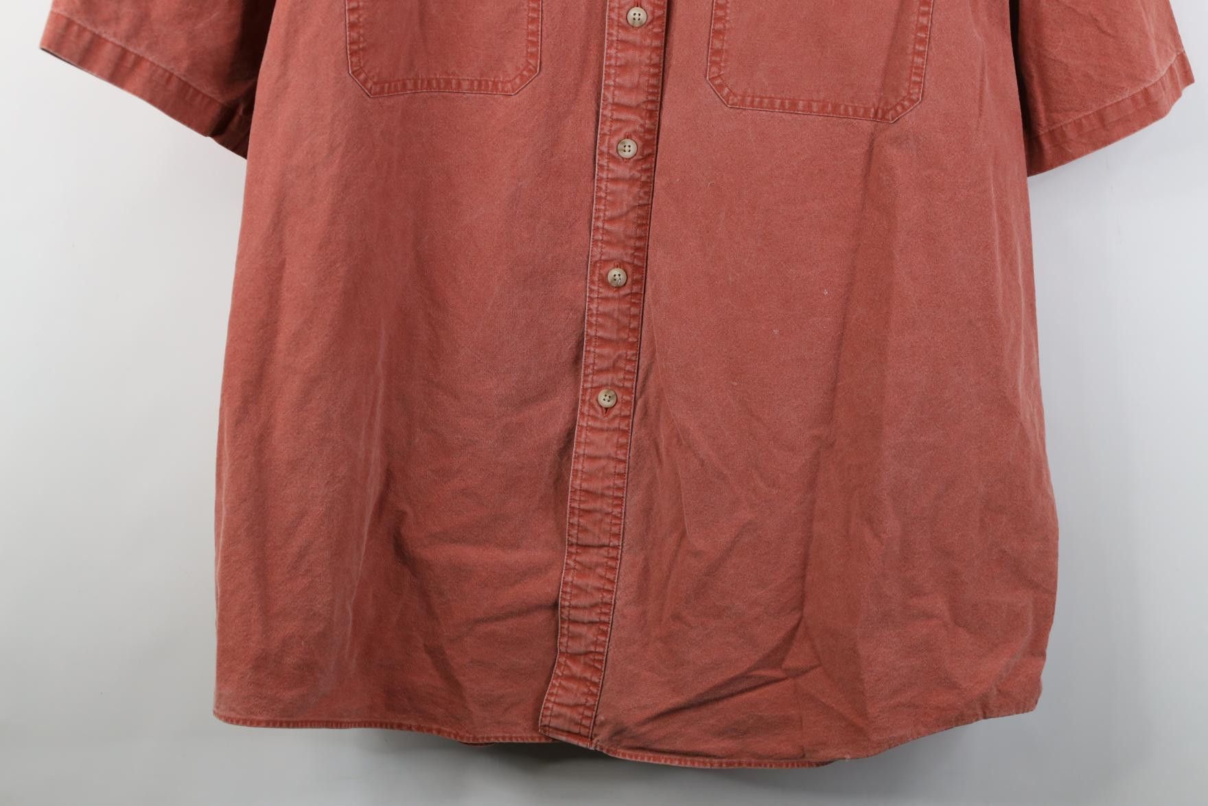 L.L. Bean Vintage 90s Y2K LL Bean Canvas Collared Button Shirt Red Size US XXL / EU 58 / 5 - 3 Thumbnail
