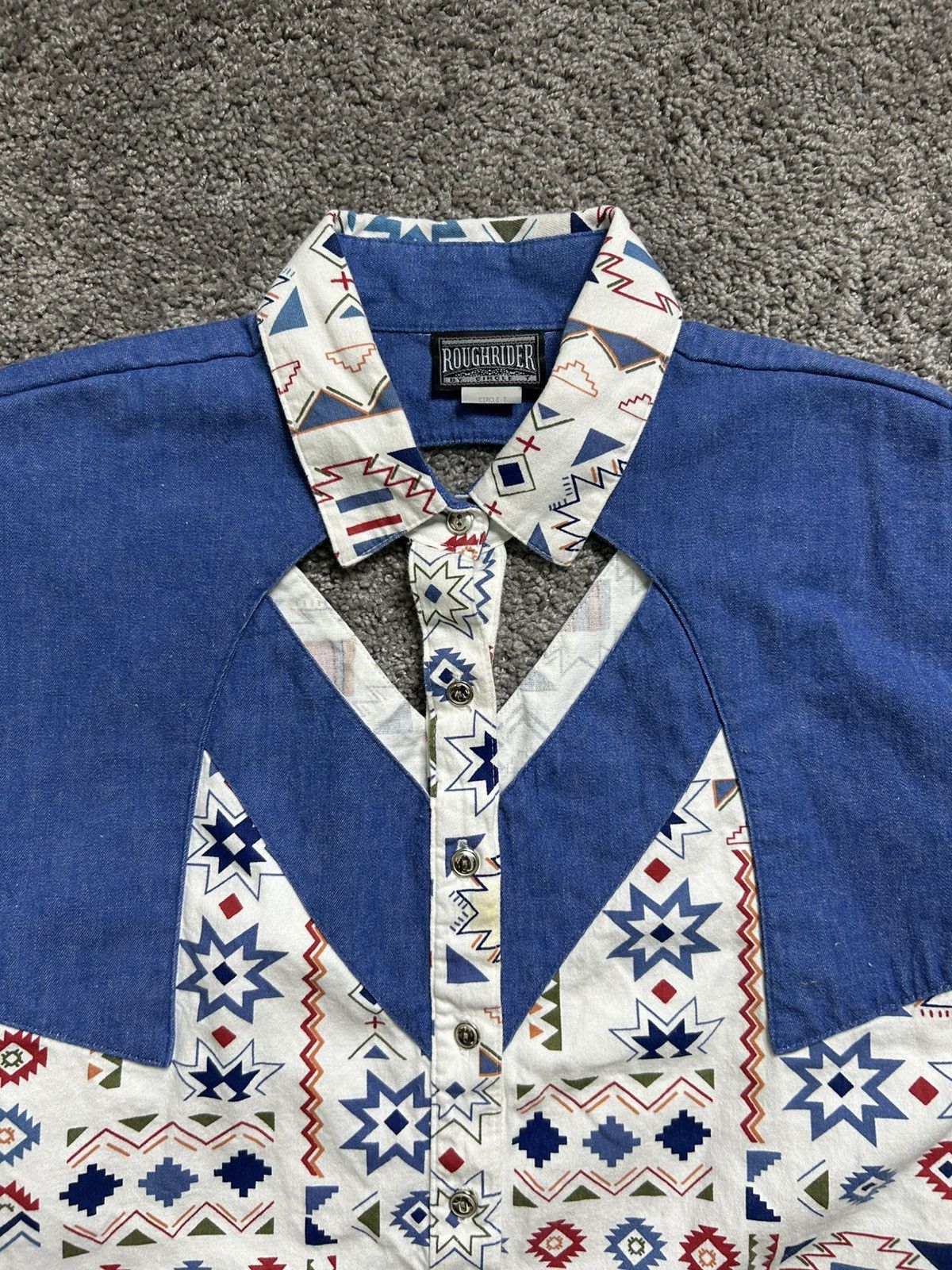 Vintage Vintage 80s/90s Roughrider Aztec Tribal Western Button Up Size US XL / EU 56 / 4 - 2 Thumbnail