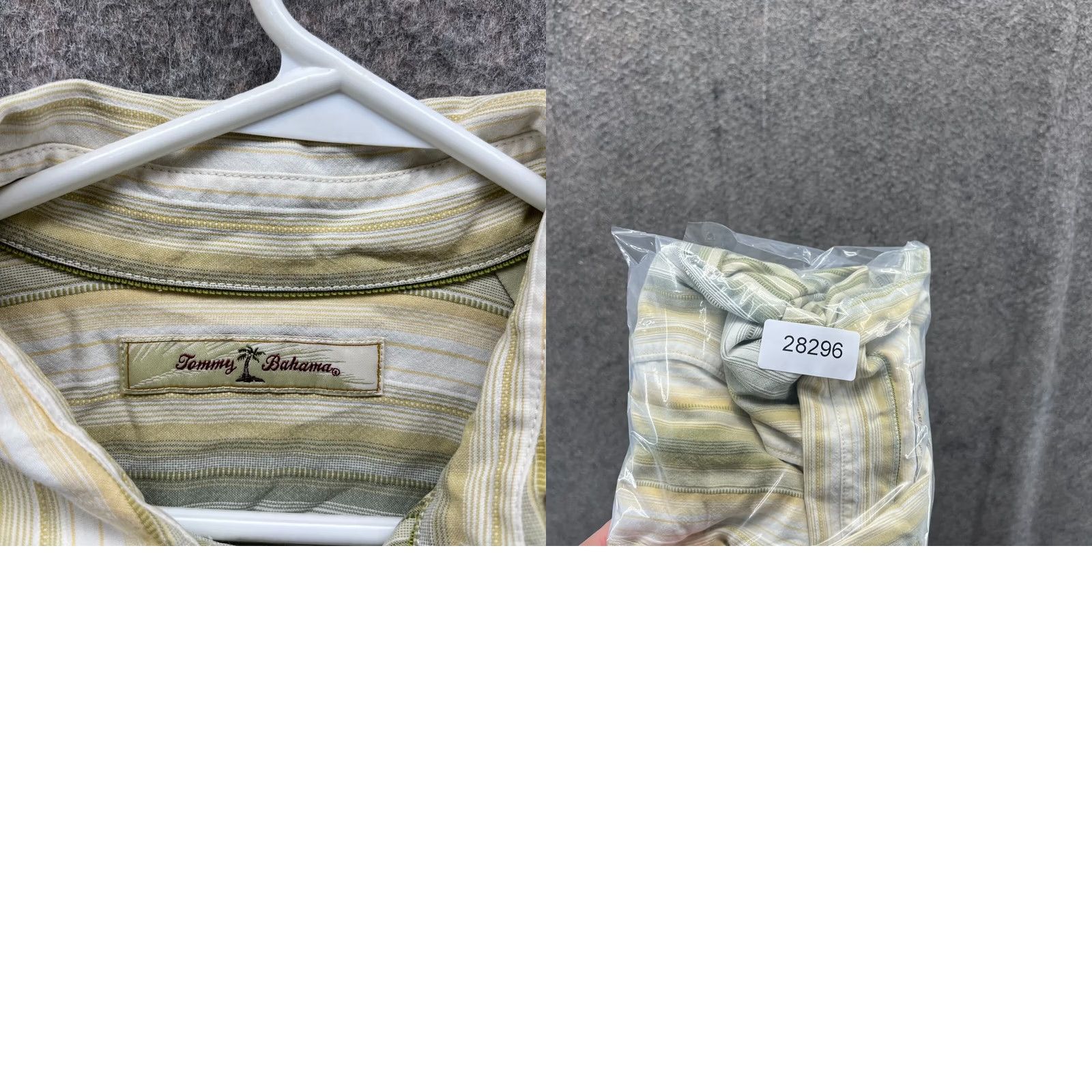 Tommy Bahama VINTAGE Tommy Bahama Shirt Mens L Green Yellow Striped Button-Down Tencel Size US L / EU 52-54 / 3 - 9 Thumbnail