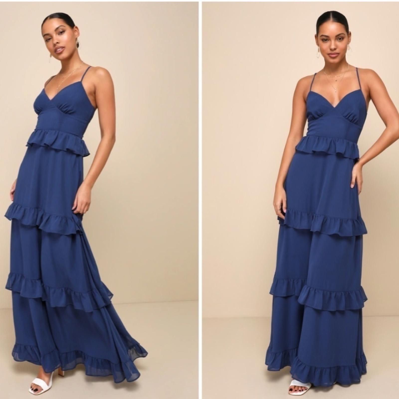 Lulus LULU's Prom Wedding Romantic Ruffle Corset Maxi Dress Size L / US 10 / IT 46 - 3 Thumbnail