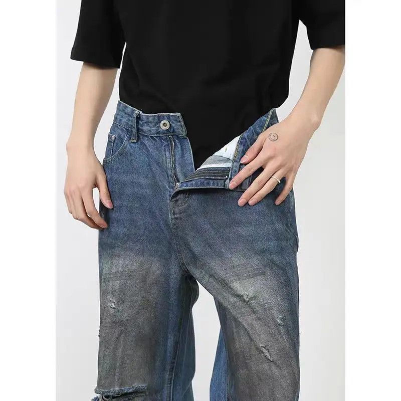Designer × Japanese Brand Faded washed dirty old baggy denim pants Size US 32 / EU 48 - 4 Thumbnail