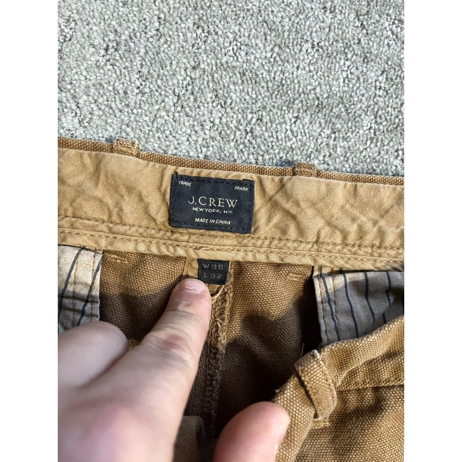 J.Crew VINTAGE J.CREW 770 PANTS Chino Cotton Stretch Straight Mens 35x32 Brown Regular Inseam 32 Flawed? (Need to ensure no mislabel) Size US 35 - 6 Thumbnail