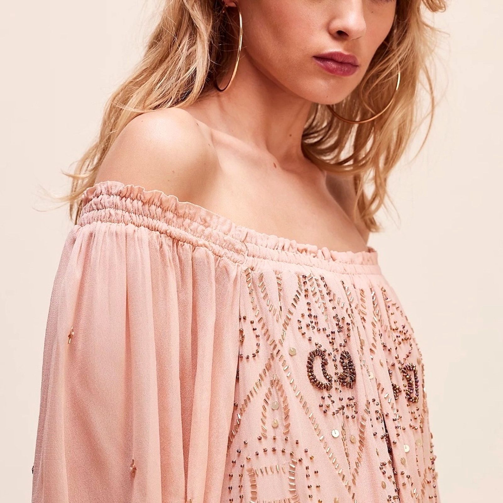 Free People Free People Moon Gleam Mini Dress Rose Smoke M Size M / US 6-8 / IT 42-44 - 5 Thumbnail