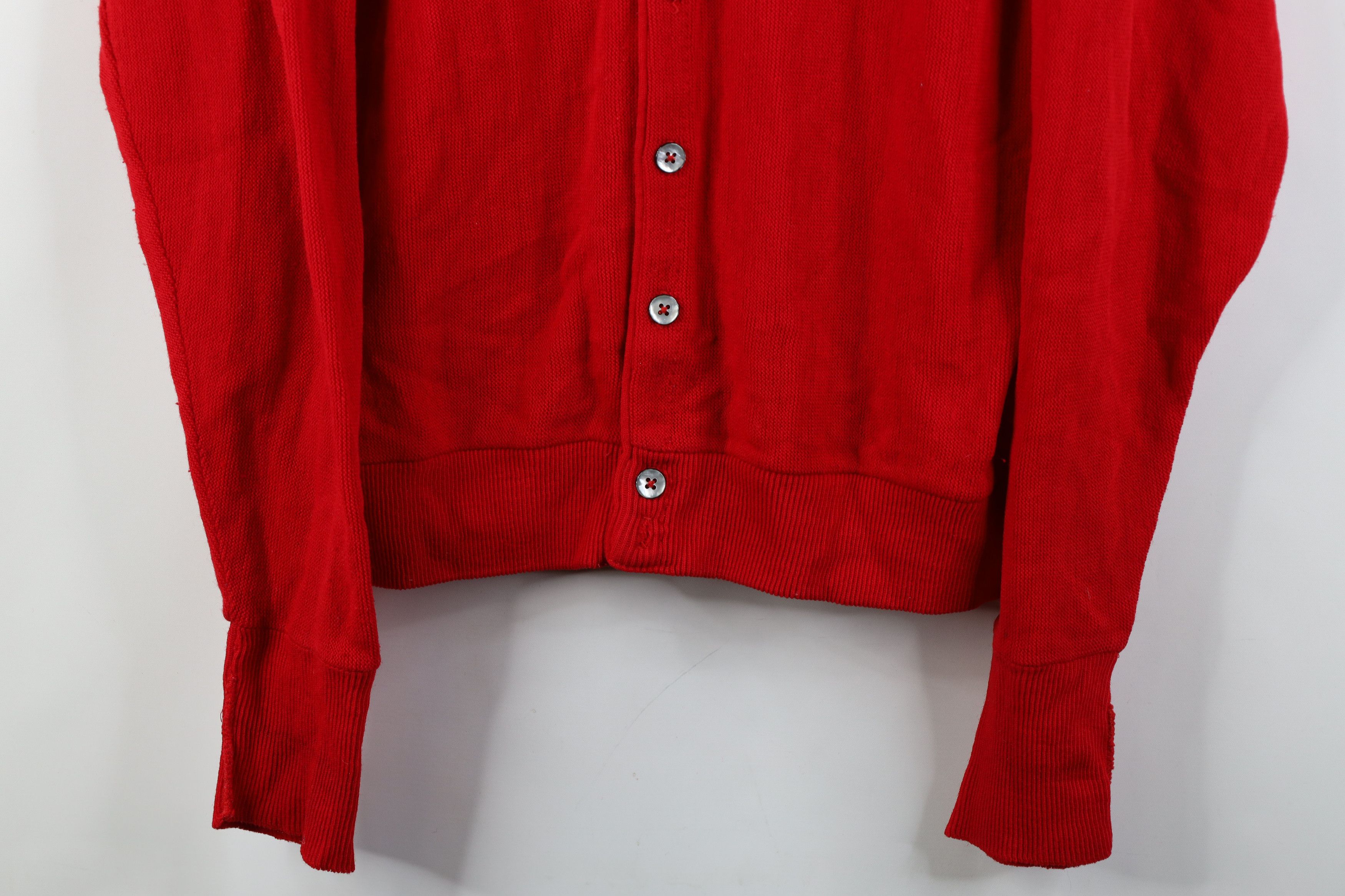 Vintage Vintage 70s Streetwear Knit Cardigan Sweater Red Acrylic USA Size US M / EU 48-50 / 2 - 3 Thumbnail
