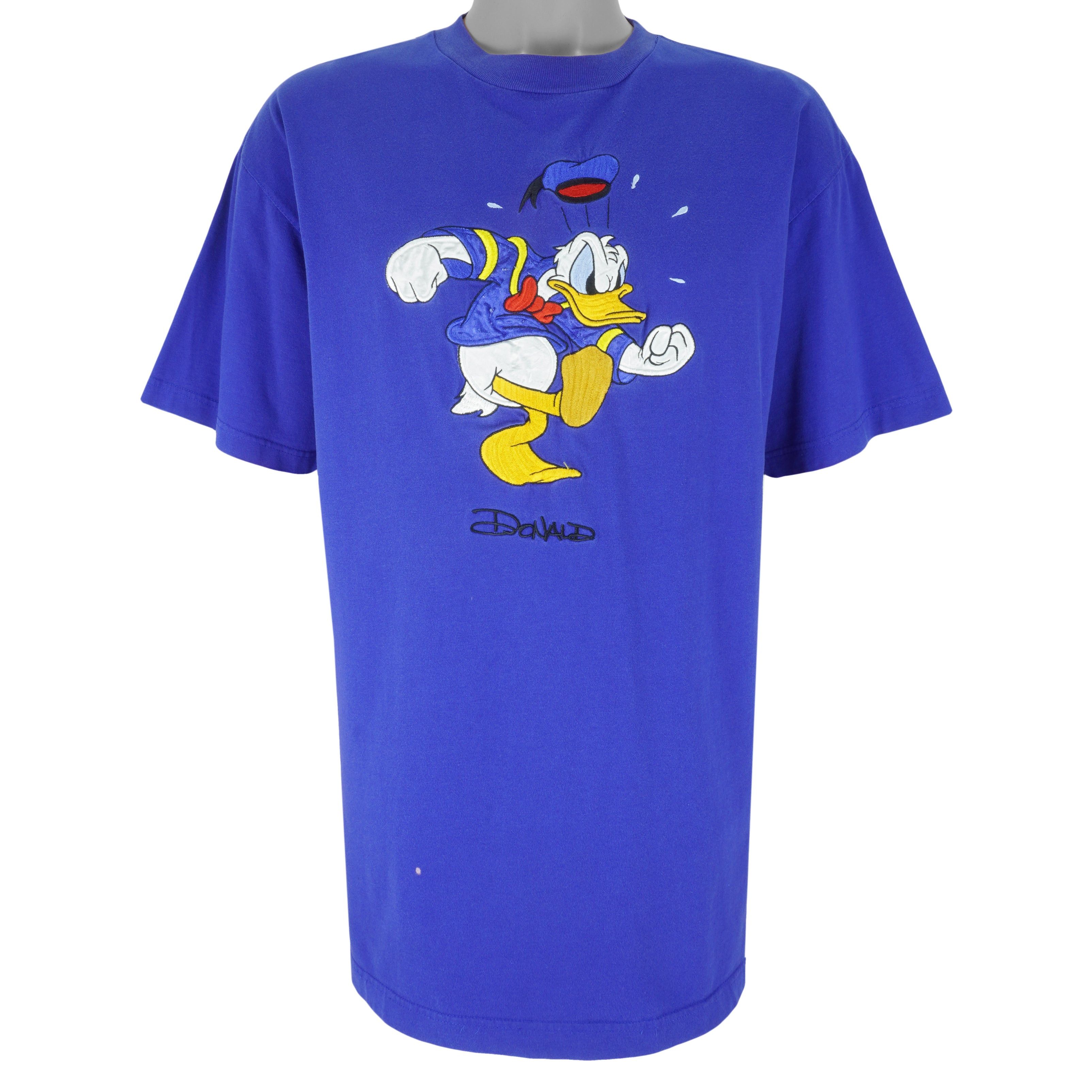 Disney Vintage - Donald Duck Embroidered T-Shirt 1990s Size US XL / EU 56 / 4 - 1 Thumbnail