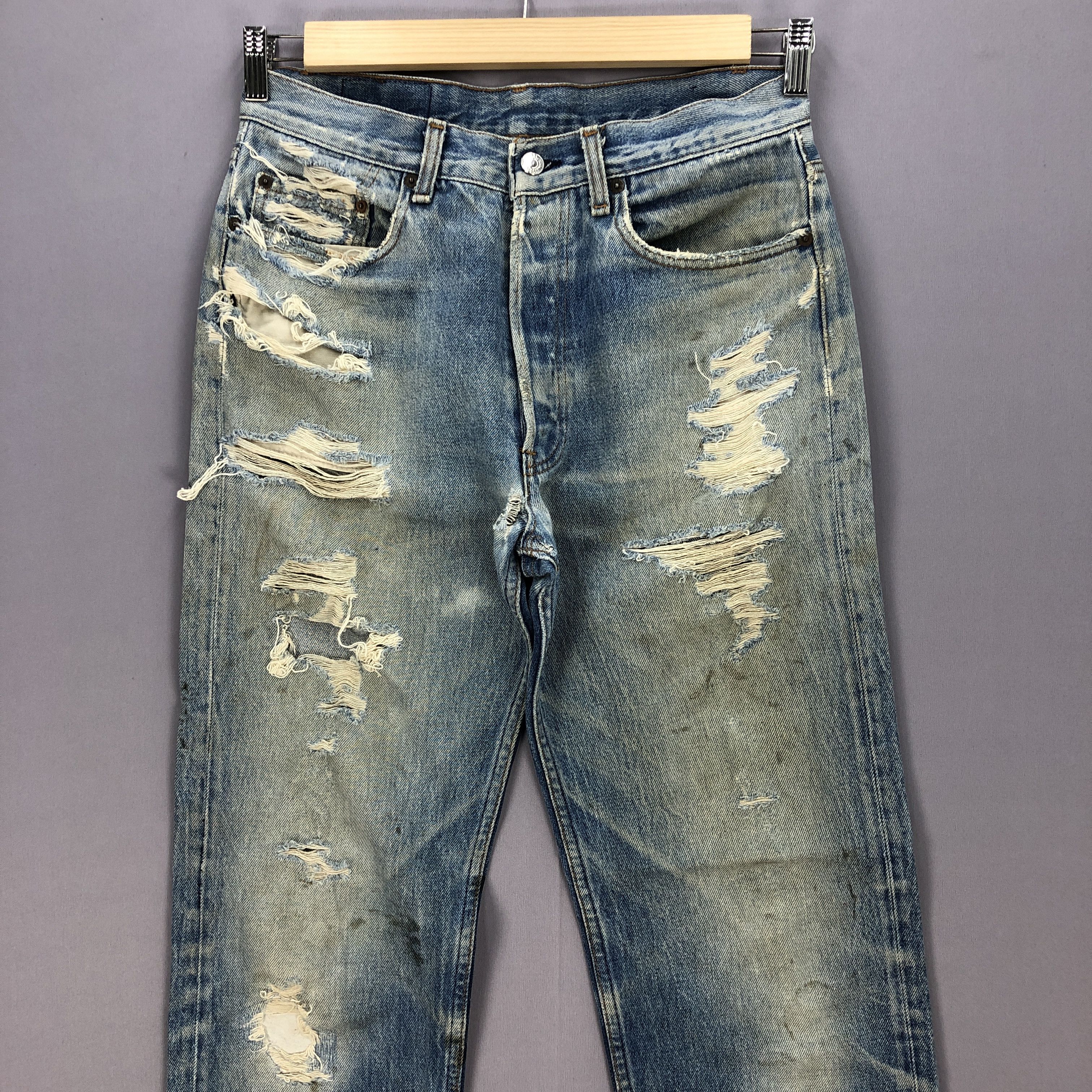 Levi's Vintage 80's Levis 501 Distressed Jeans Levi's Faded Denim Size US 32 / EU 48 - 3 Thumbnail