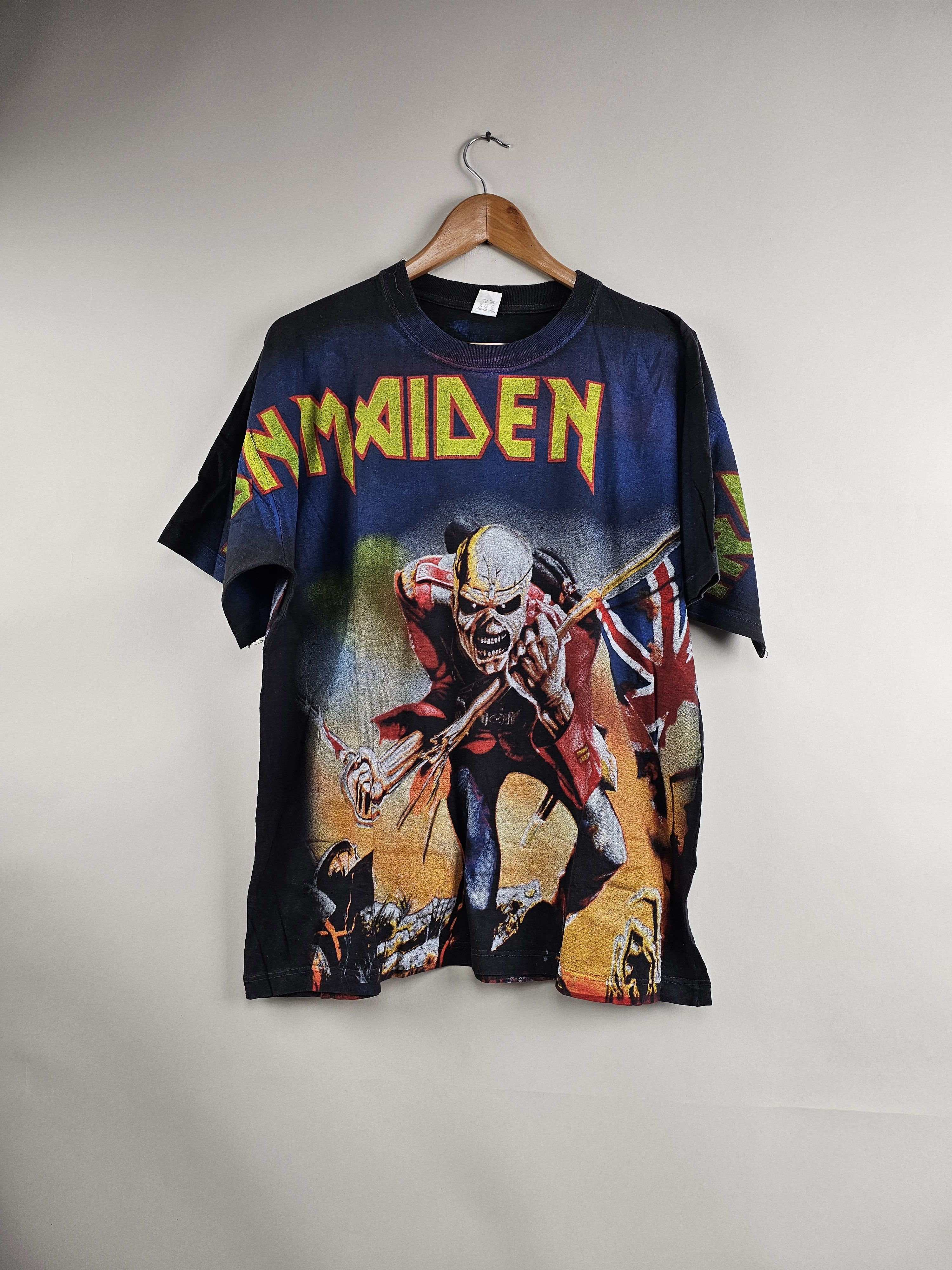 image of Band Tees x Iron Maiden 90's Iron Maiden Aop Trooper XL 23" 28" in Black, Men's