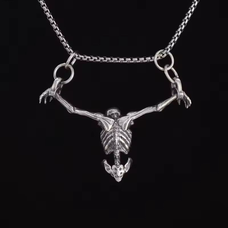 Jewelry Gothic Skeleton Pendant Necklace Size ONE SIZE - 2 Thumbnail