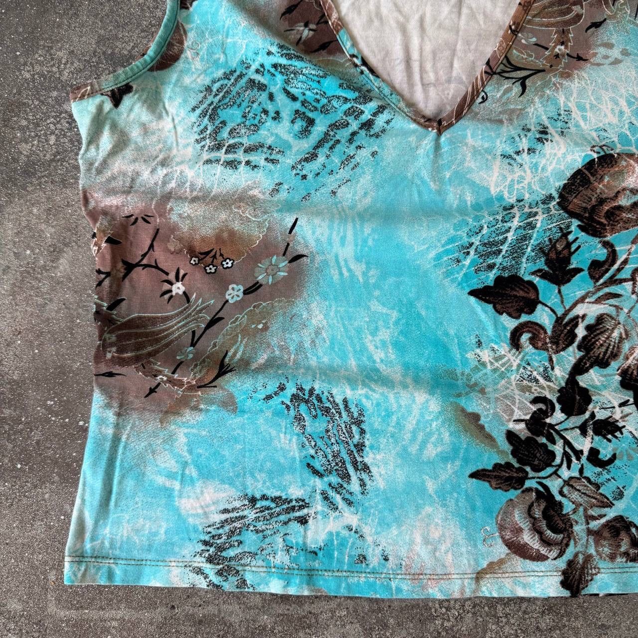 20471120 × Japanese Brand × Vintage Amazing Vintage Floral Tank Top (Jean Paul Gaultier style) Size L / US 10 / IT 46 - 4 Thumbnail
