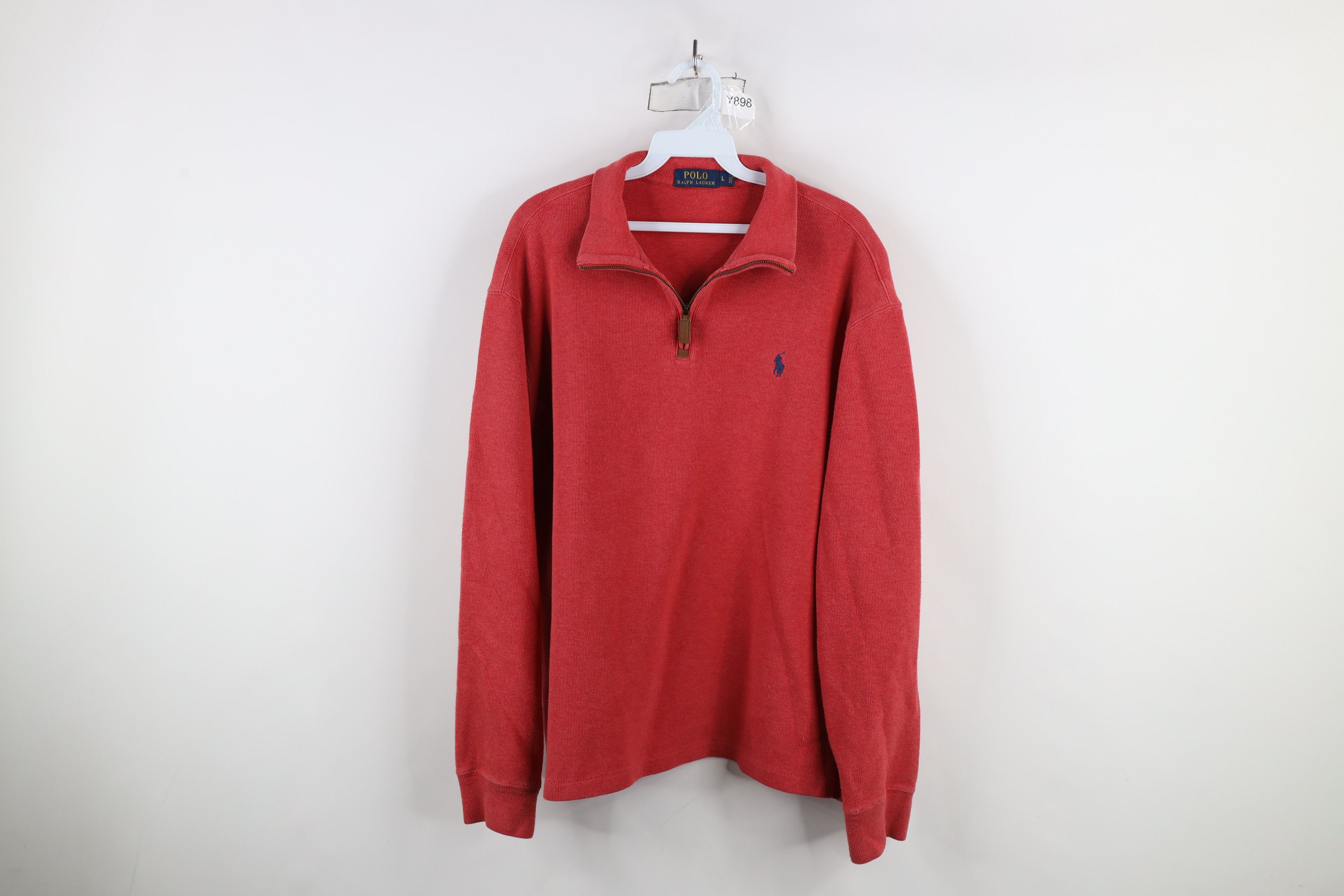 Ralph Lauren × Vintage Vintage Ralph Lauren Ribbed Knit Half Zip Pullover Sweater Size US L / EU 52-54 / 3 - 1 Thumbnail