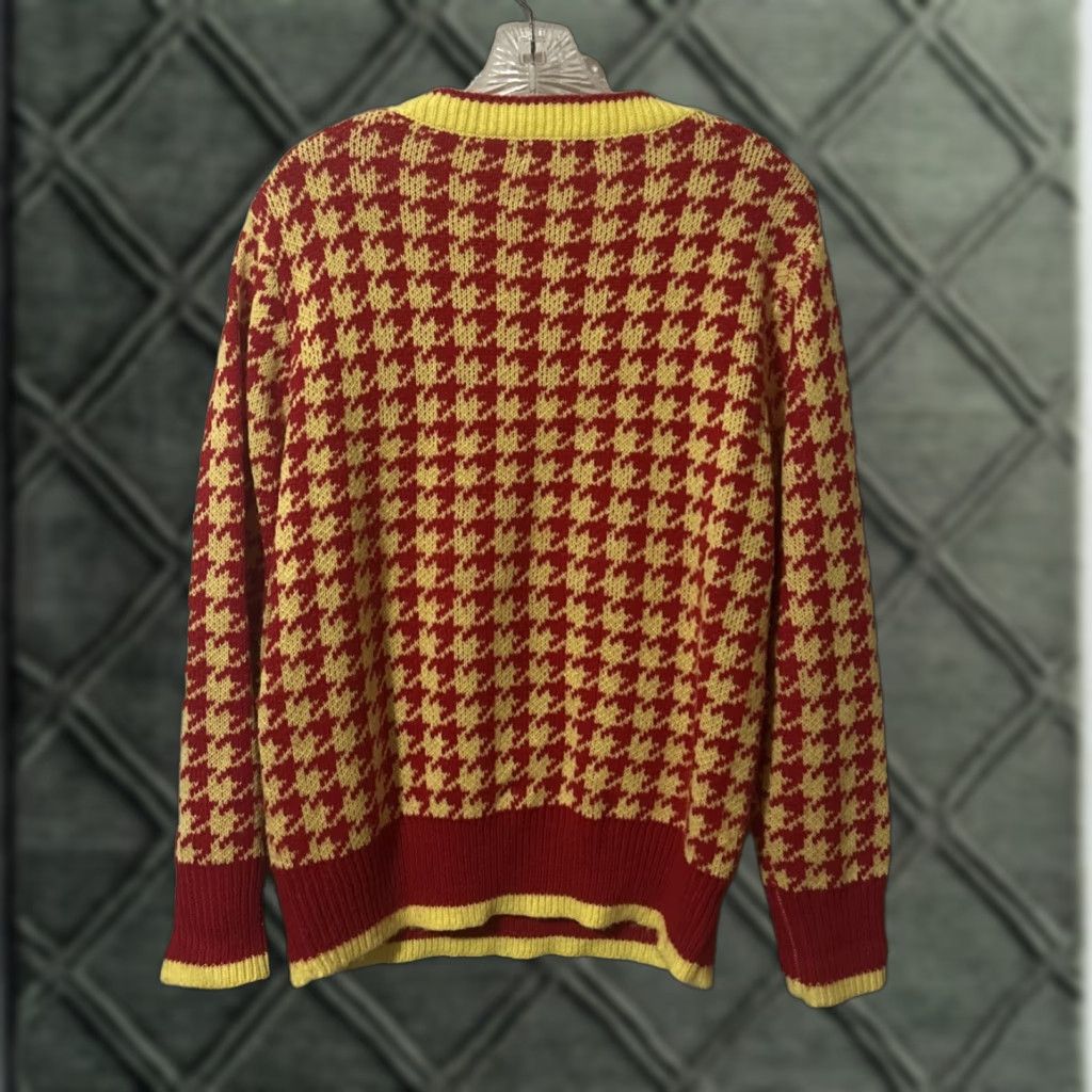 Shein SheIn Houndstooth Sweater - Sz S Multicolor Long Sleeve Crew Neck Pullover, Knit Acrylic, Regular Fit, Women, 2162 Size S / US 4 / IT 40 - 1 Thumbnail