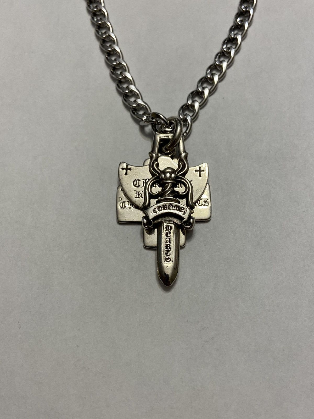 Chrome Hearts Chrome Hearts 3 Trinkets Pendant Chain Necklace Dagger ...
